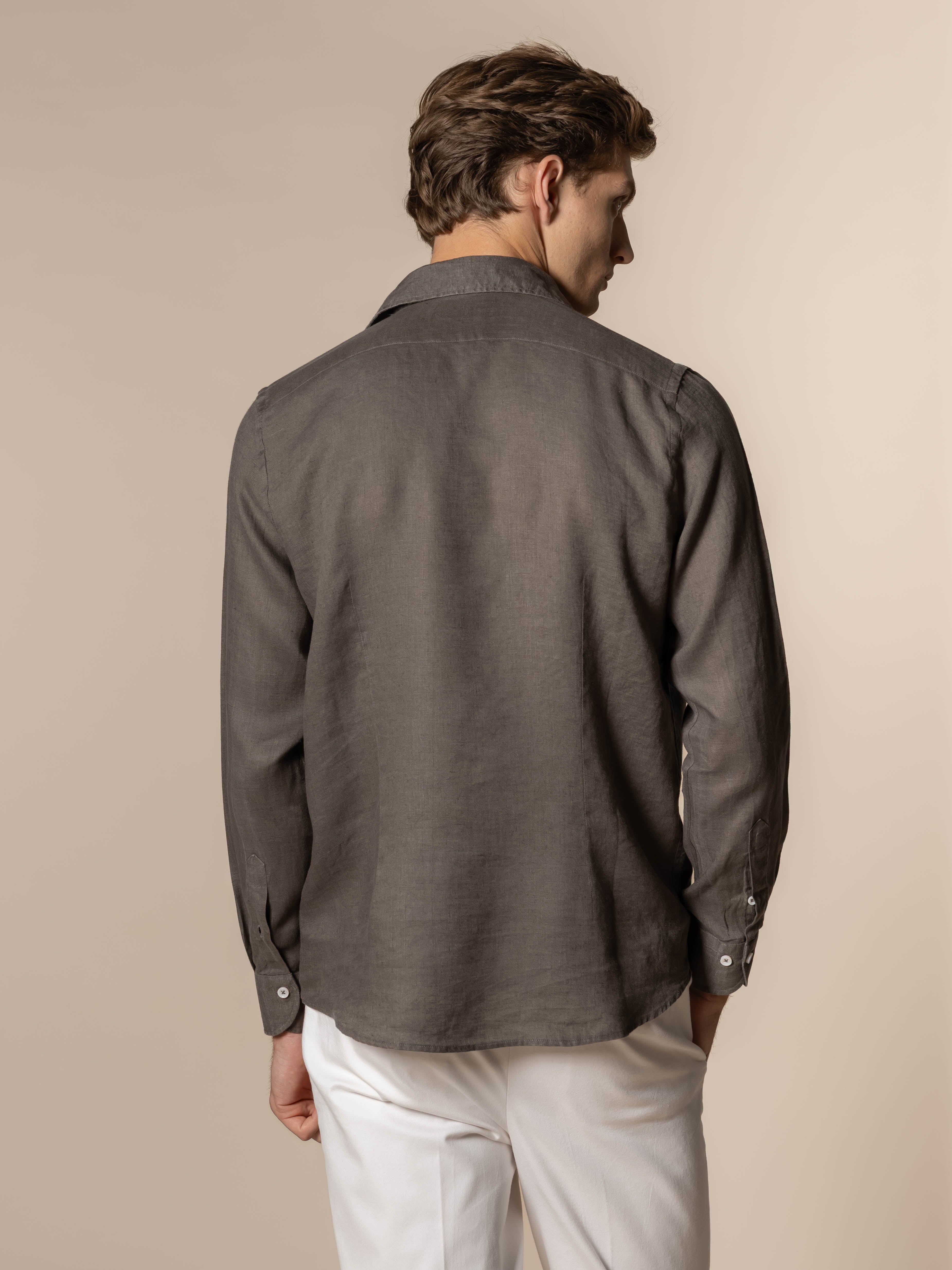 Ash Grey Linen Pocket Shirt