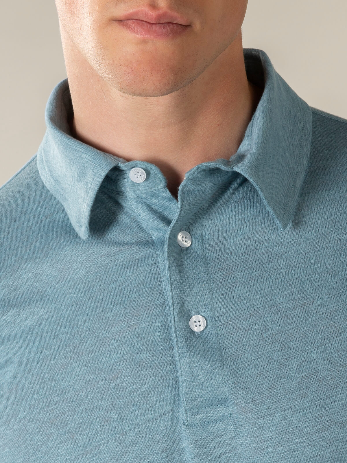 Petrol Linnen Polo Shirt