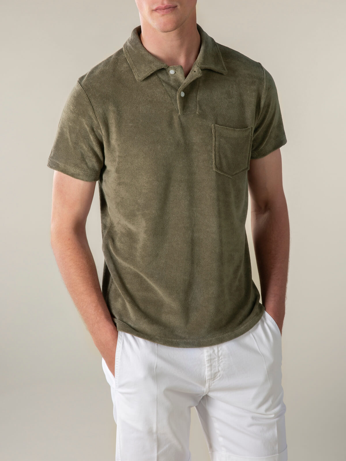 Badstof Polo Olive