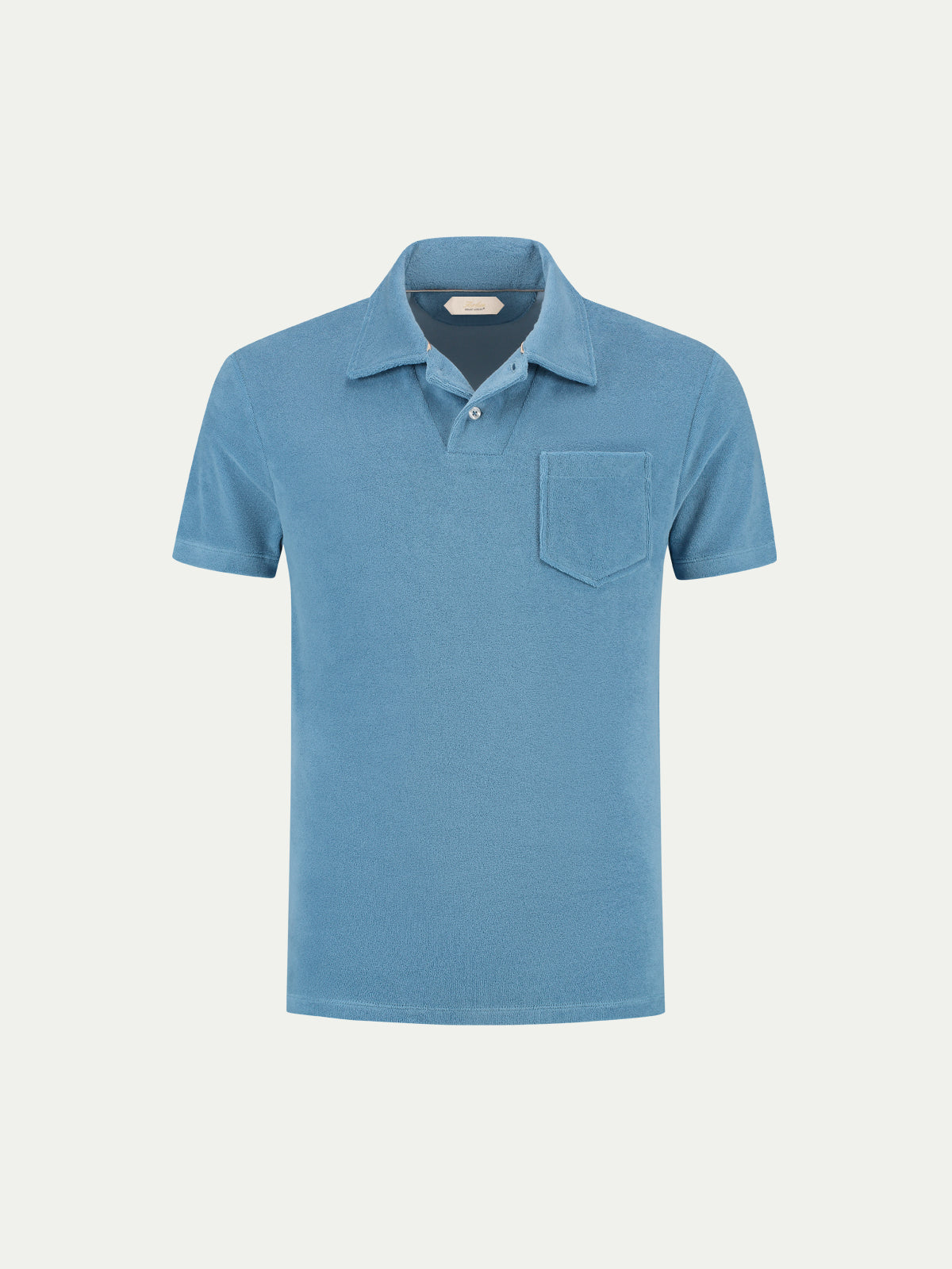 Sapphire Blue Terry Towelling Polo Shirt