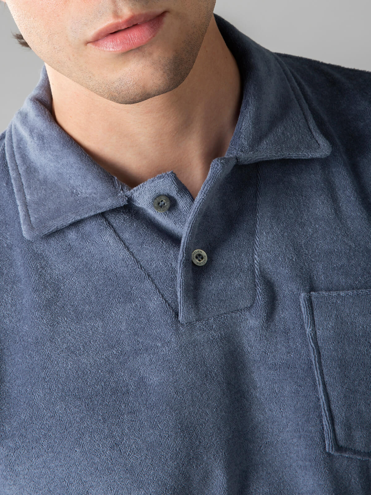 Badstof Polo Steel Blue