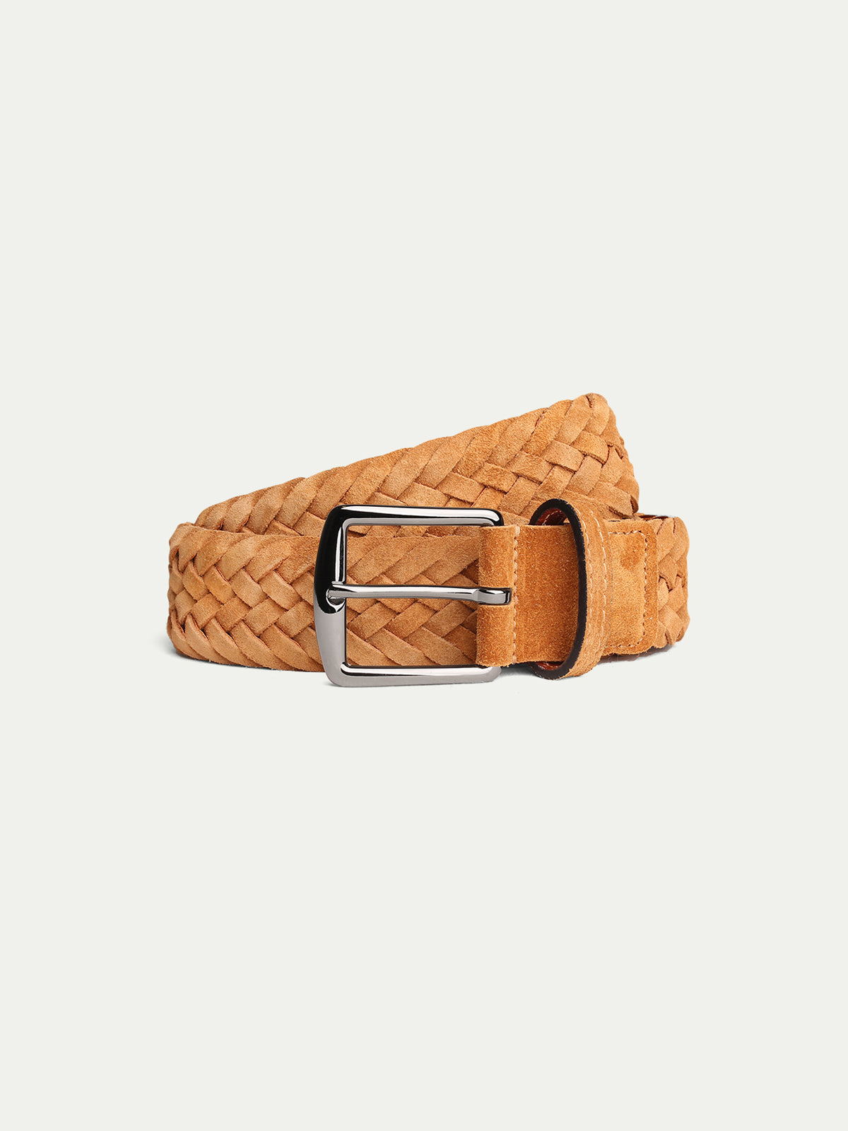 Orange Woven Suede Belt Aurelien