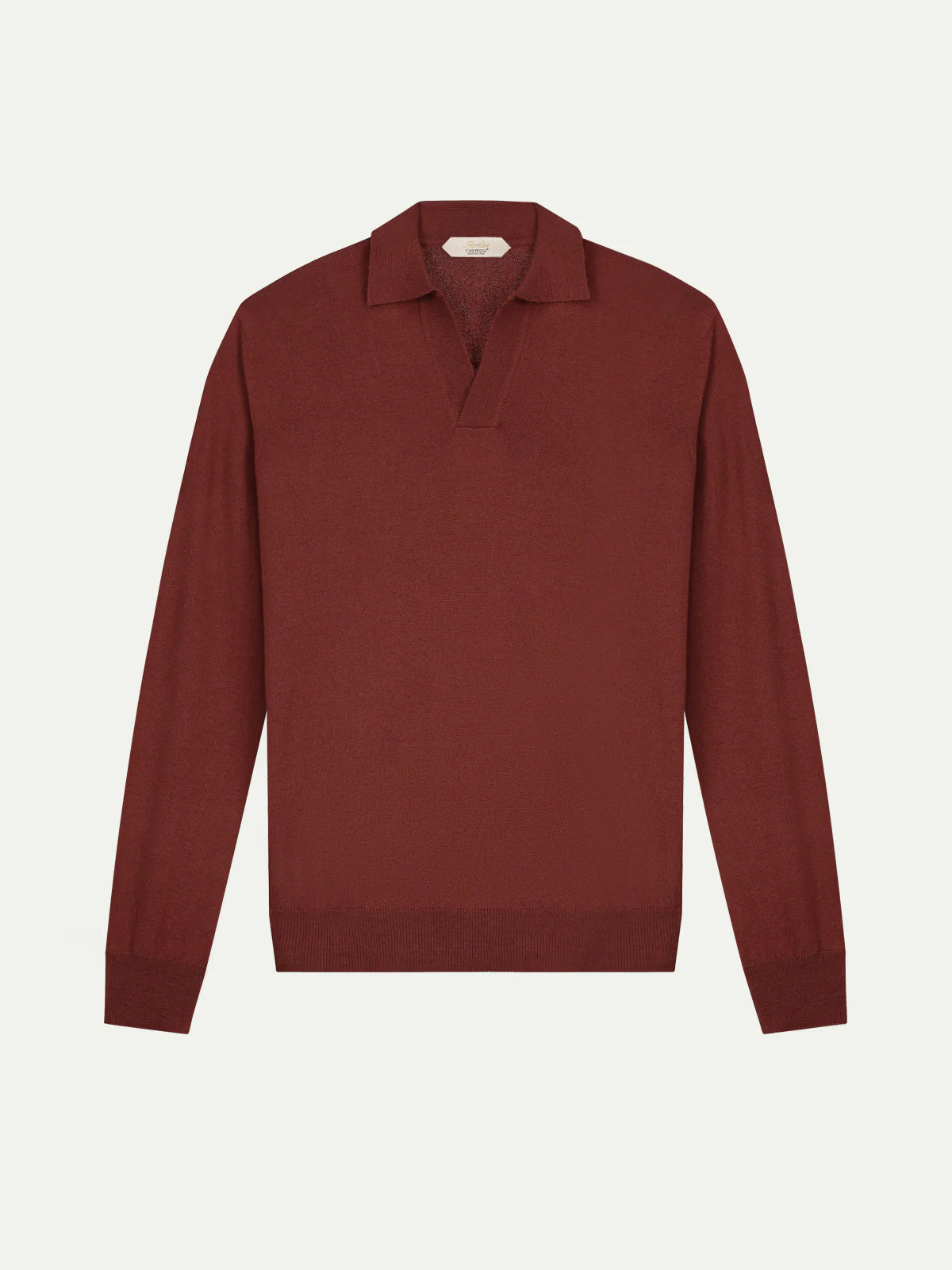 Extrafine Merino Buttonless Polo Maroon