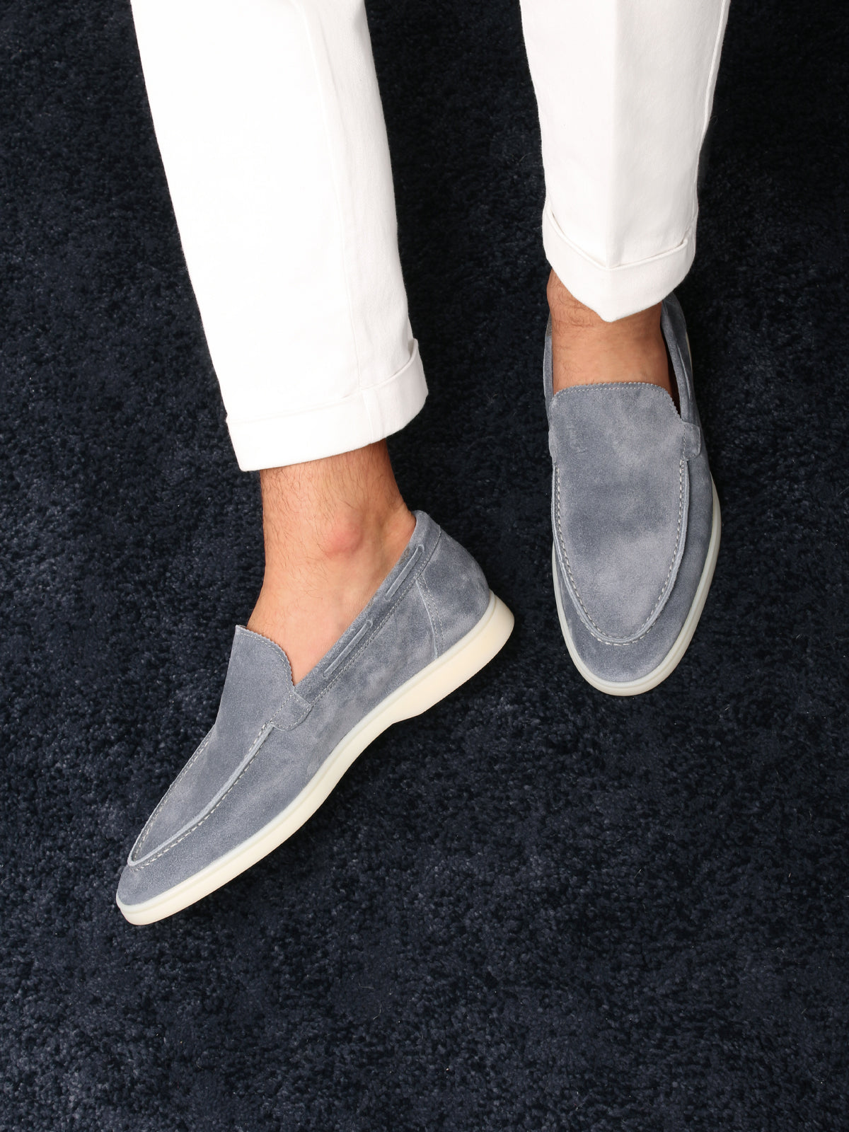 Lichtblauwe Yacht Loafers