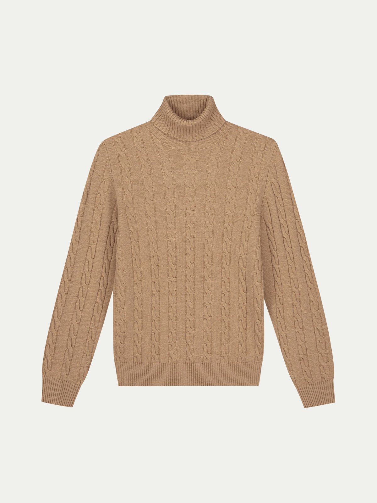 Dolcevita Cable Knit Sweater Beige Aurelien