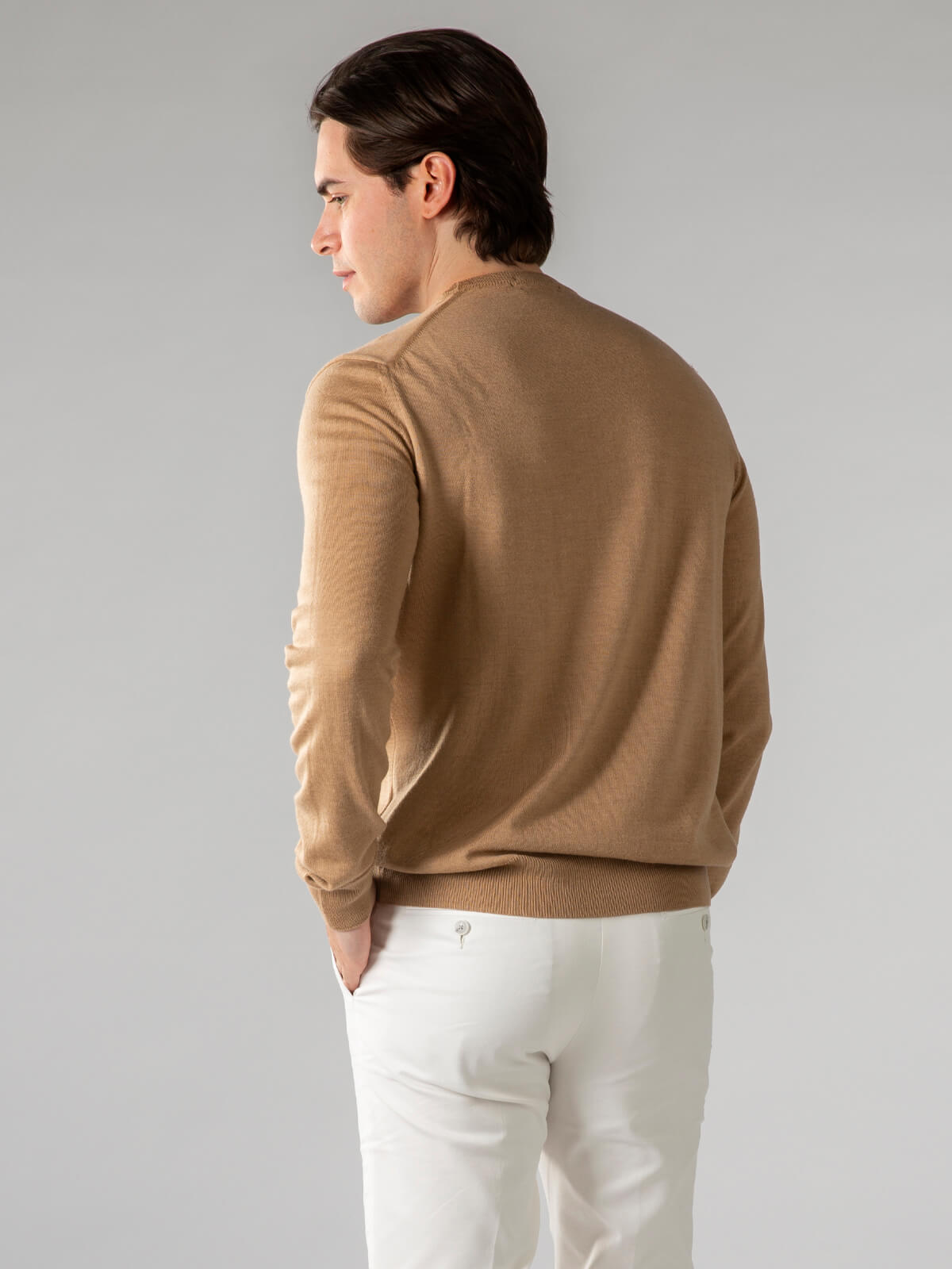 Extrafine Merino trui Beige
