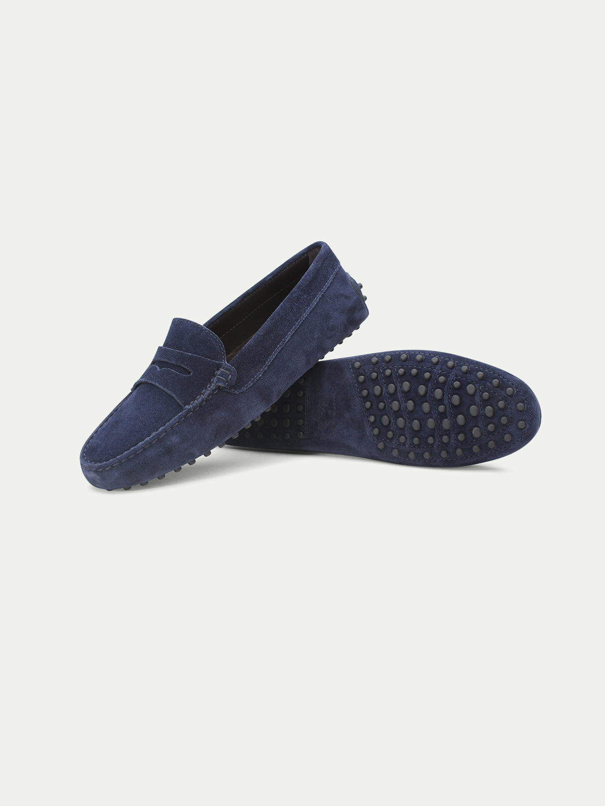 Navy suède driving shoes