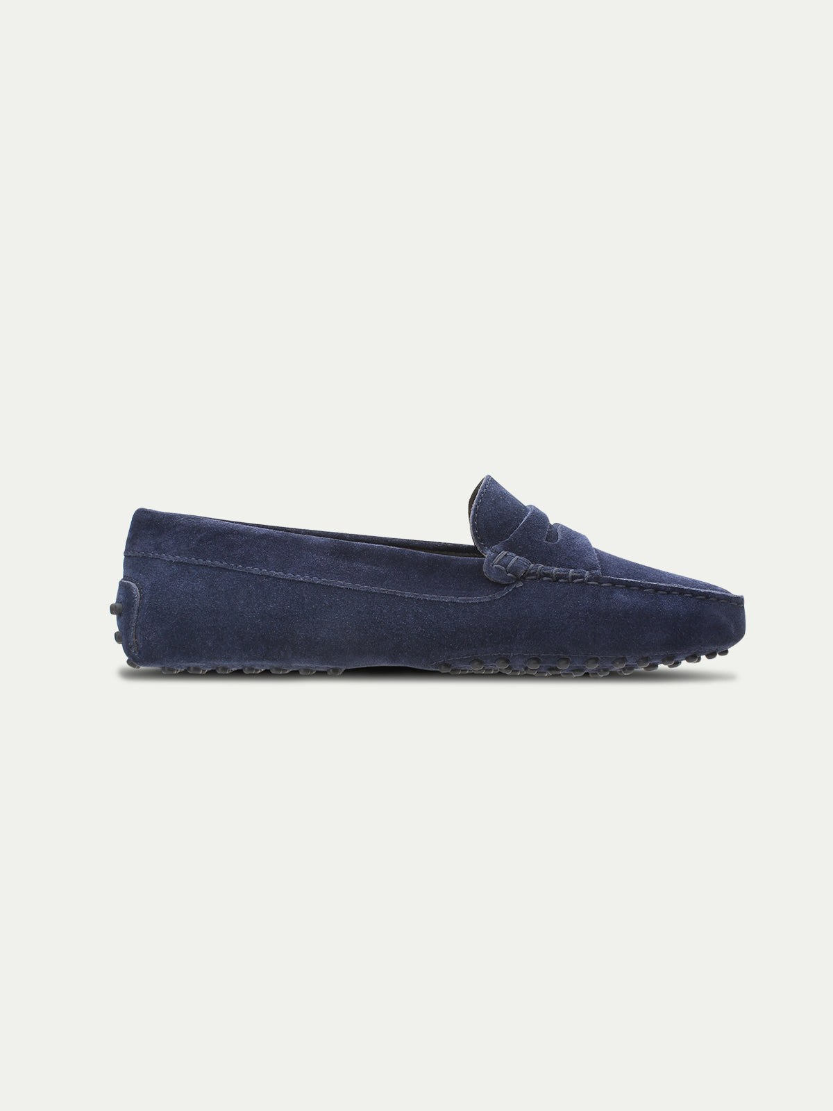 Navy suède driving shoes