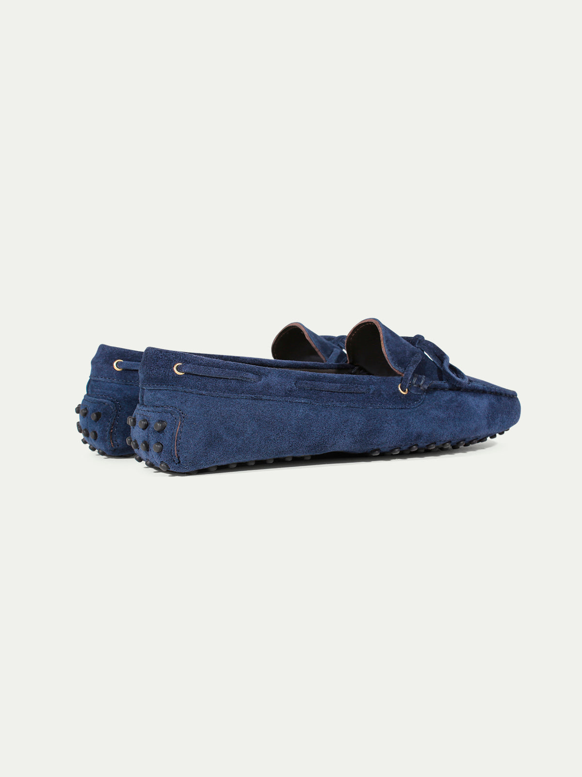 Navy suède driving shoes