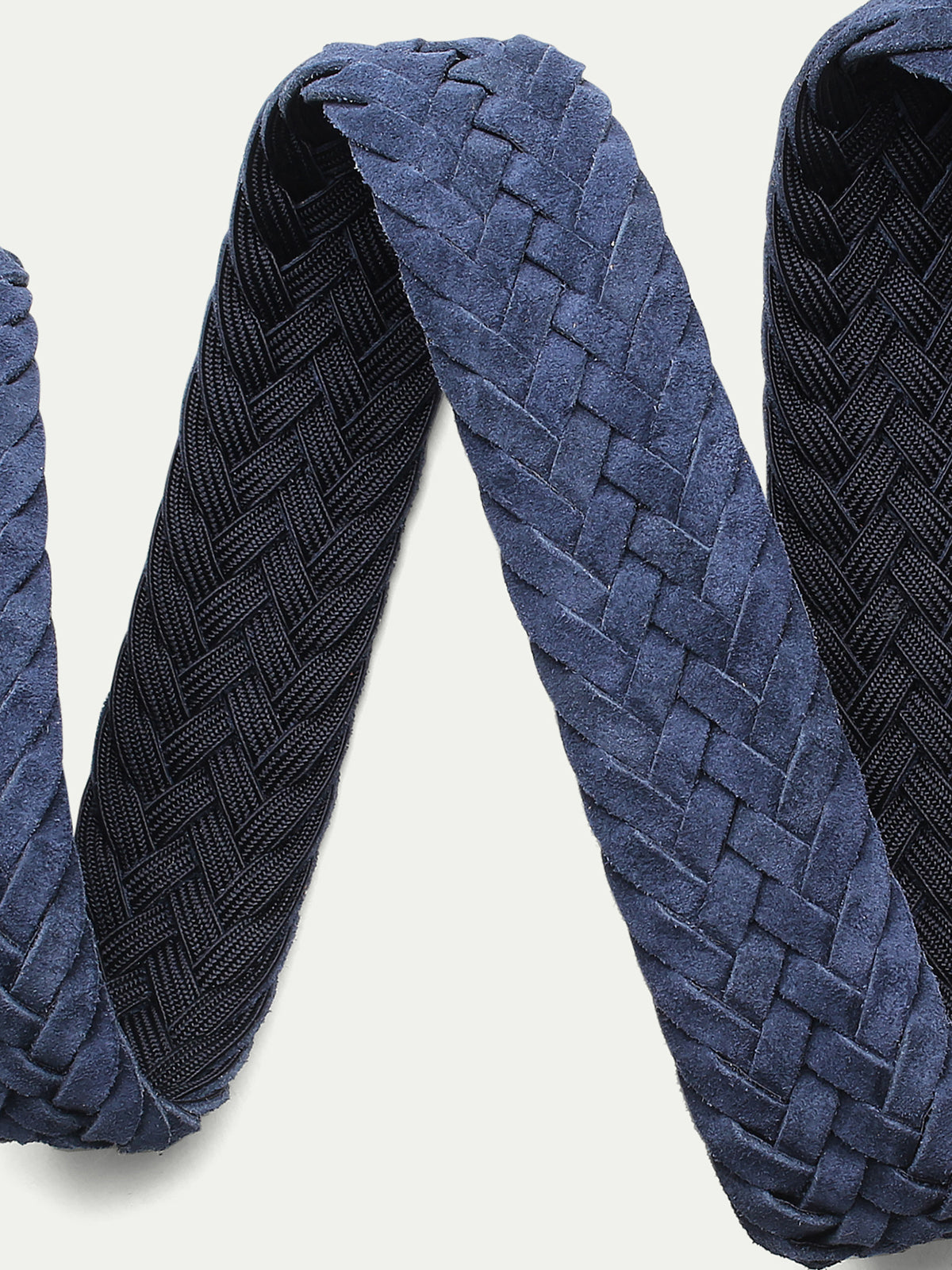 Navy Woven Suede Belt Aurelien