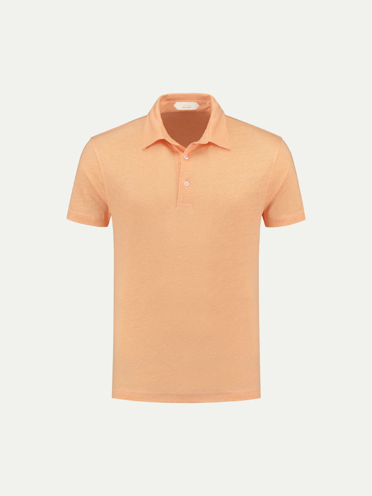 Peach Linen Polo Shirt