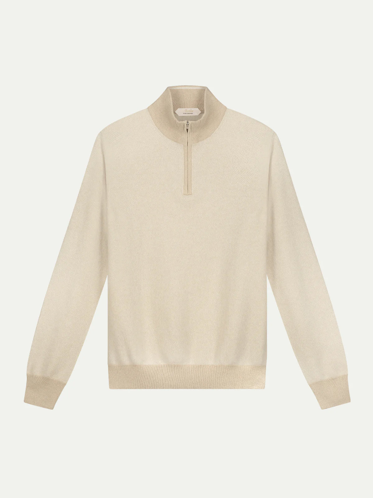 Light Beige Jaquard Zipper Sweater