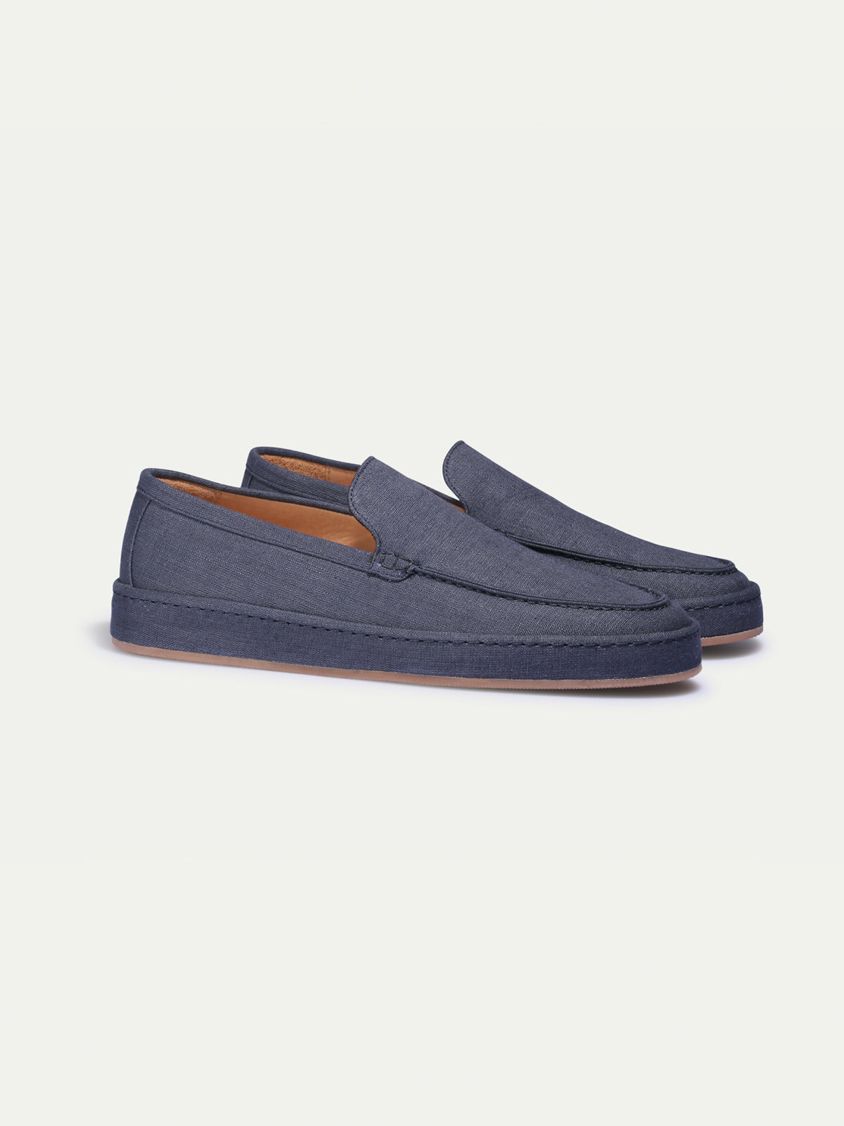 Navy Linen Voyager Loafer