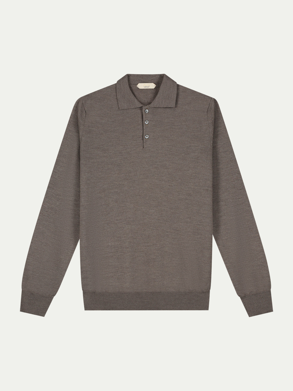 Extrafine Merino Polo Ash Grey
