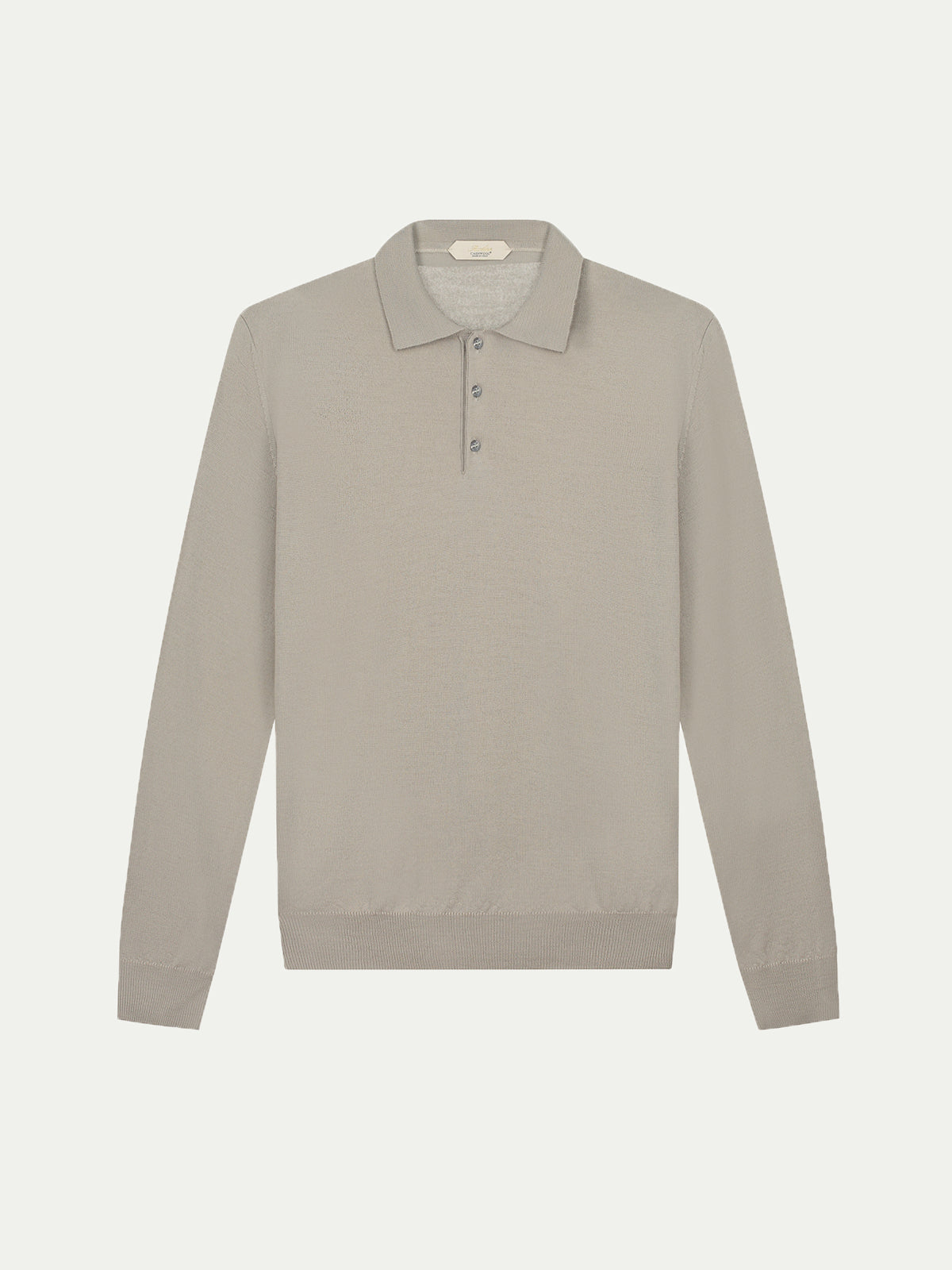 Extrafine Merino Polo Greige