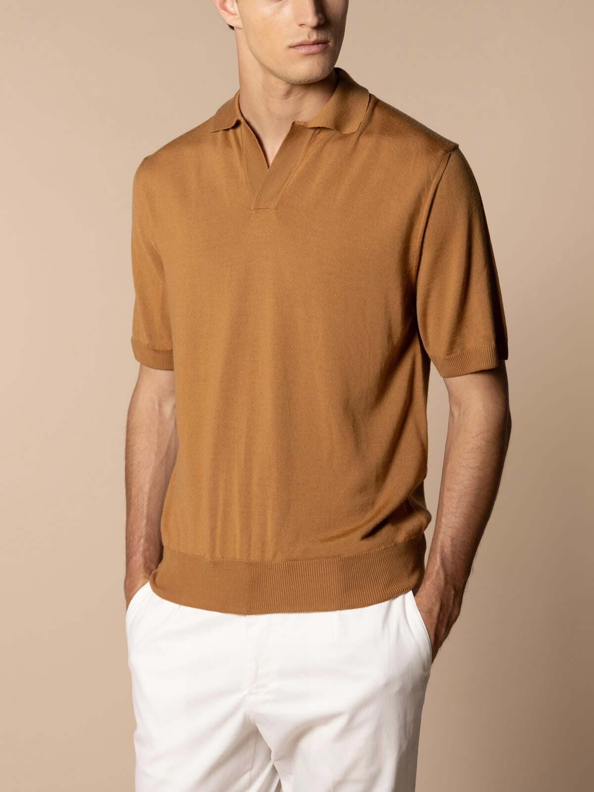 Shortsleeve Buttonless Polo Rust