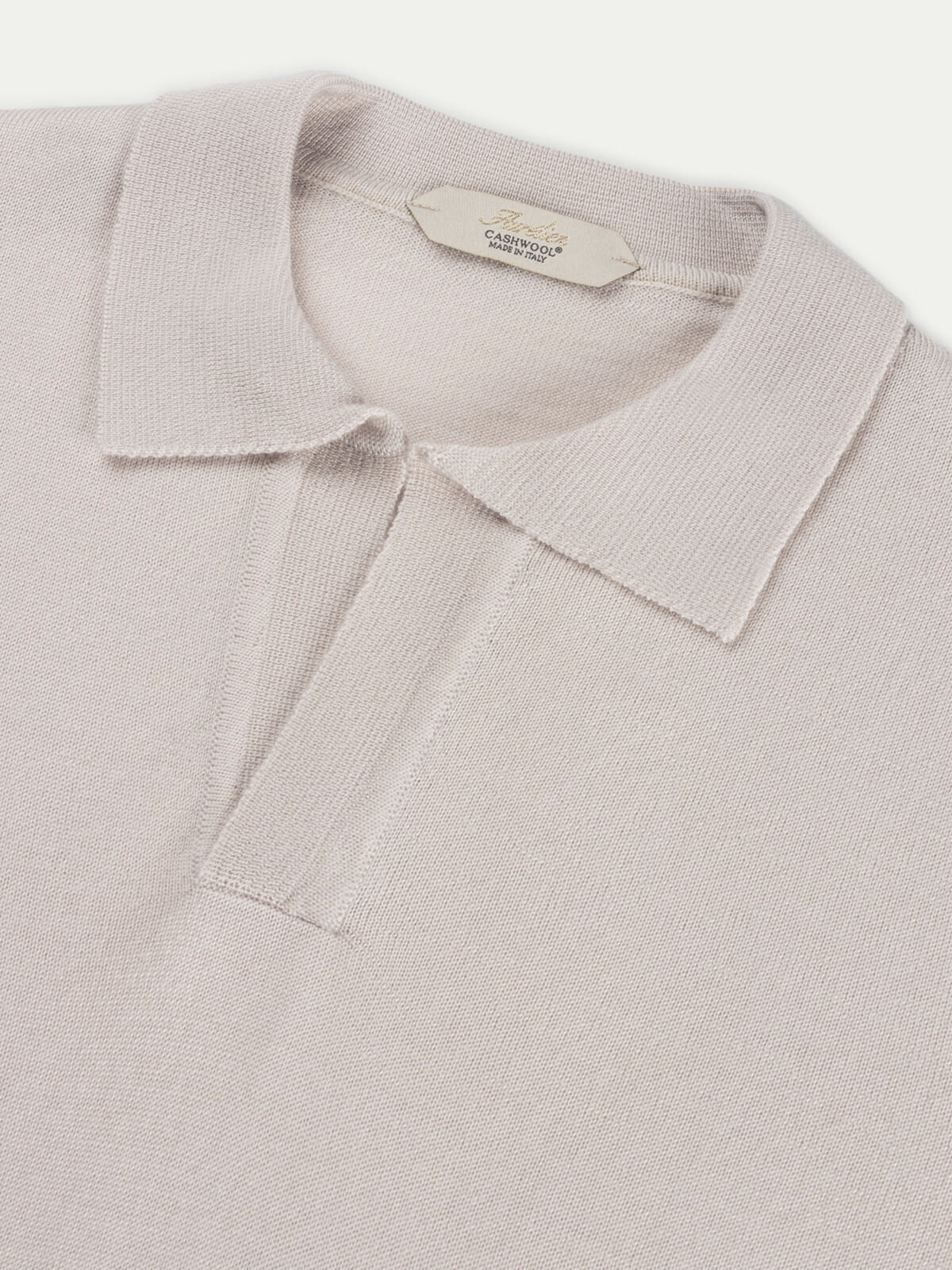 Shortsleeve Buttonless Polo Ecru
