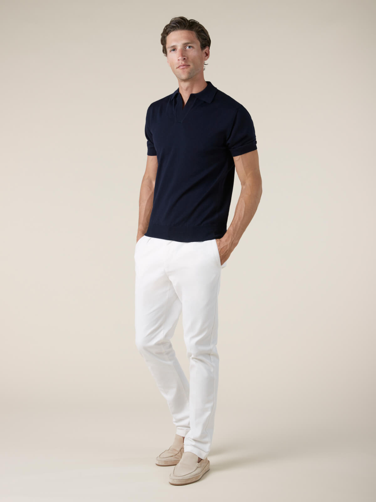Shortsleeve Buttonless Polo Navy