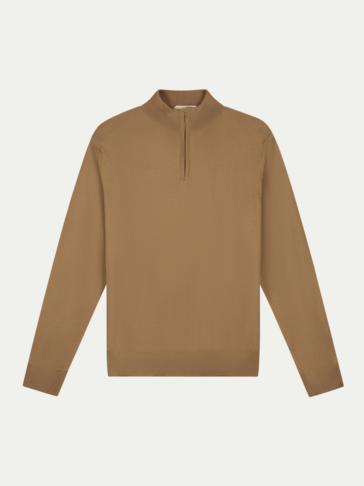 Extrafine Merino Zipper Sweater Dark Beige