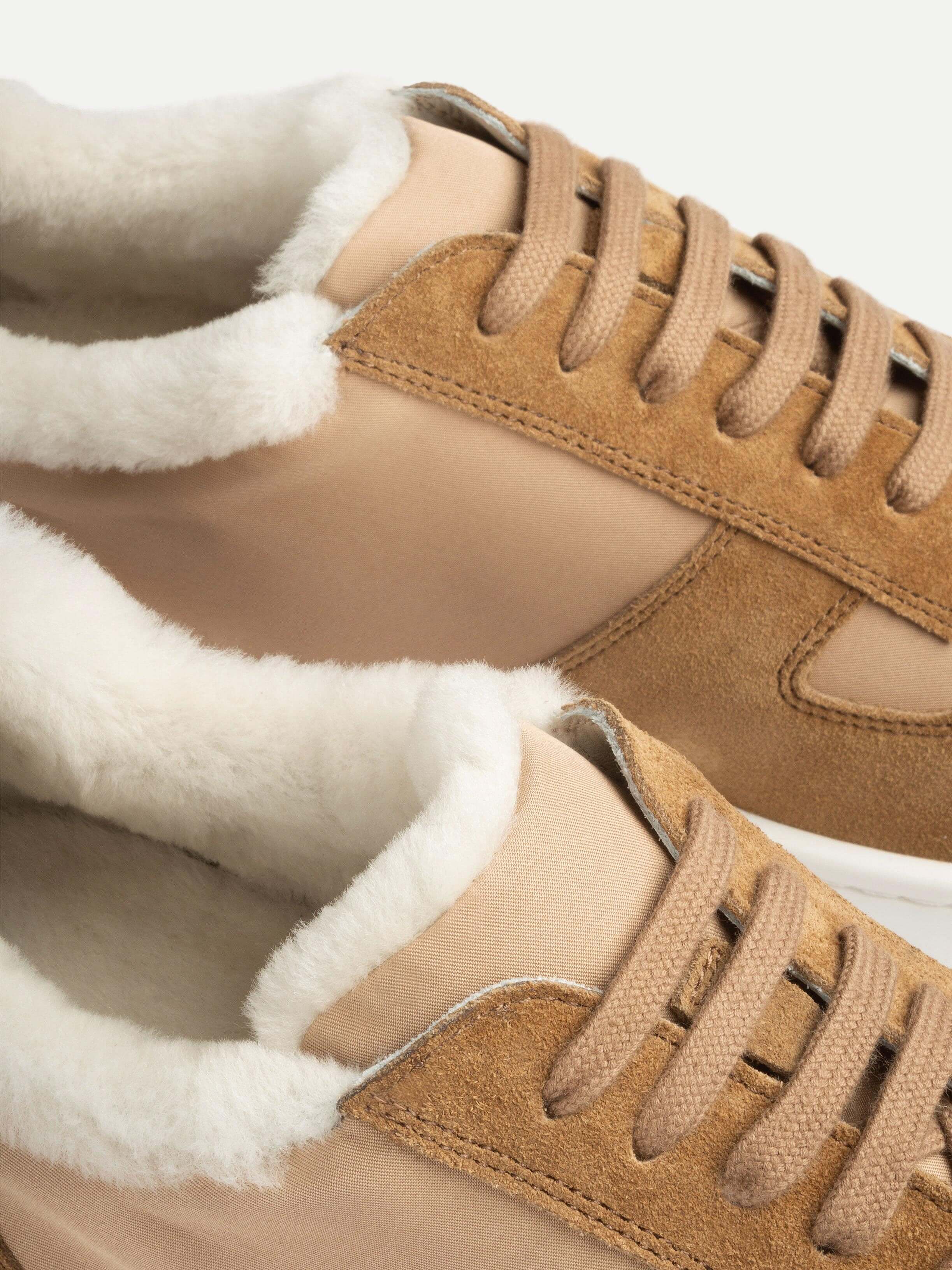 Beige Shearling Bayside Sneaker