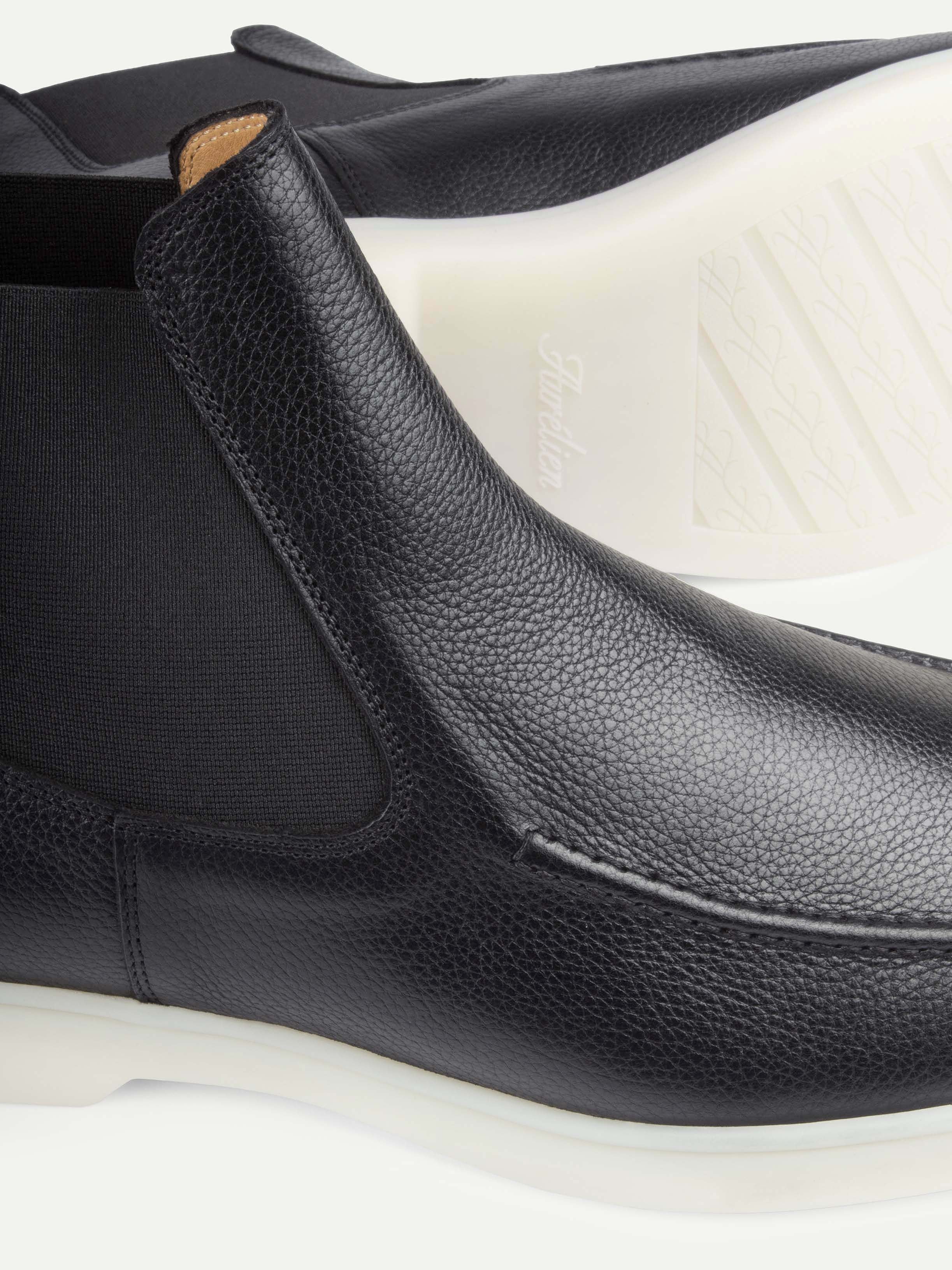 City Chelsea Boots Navy Grain