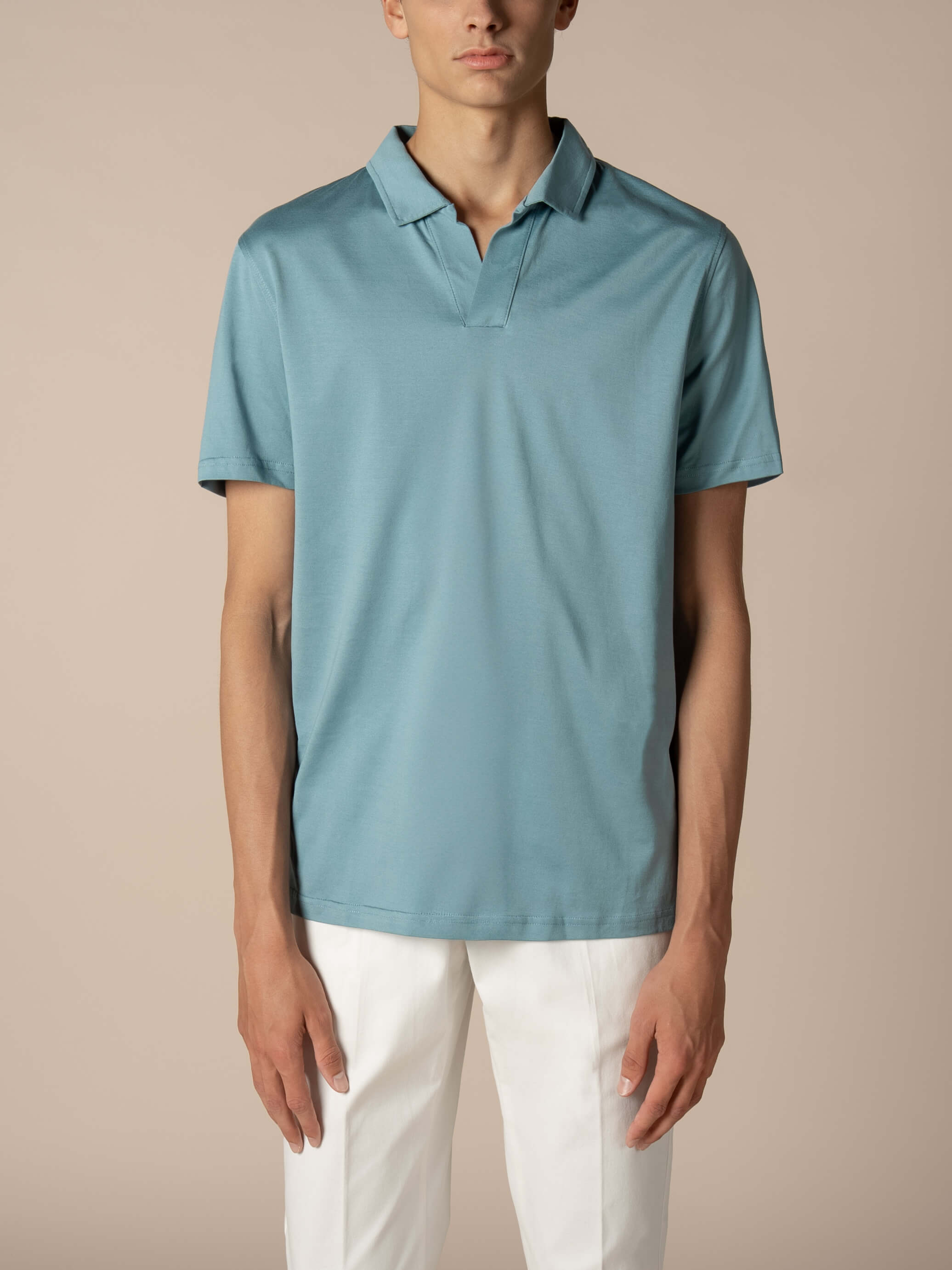 Petrol Buttonless Polo Shirt
