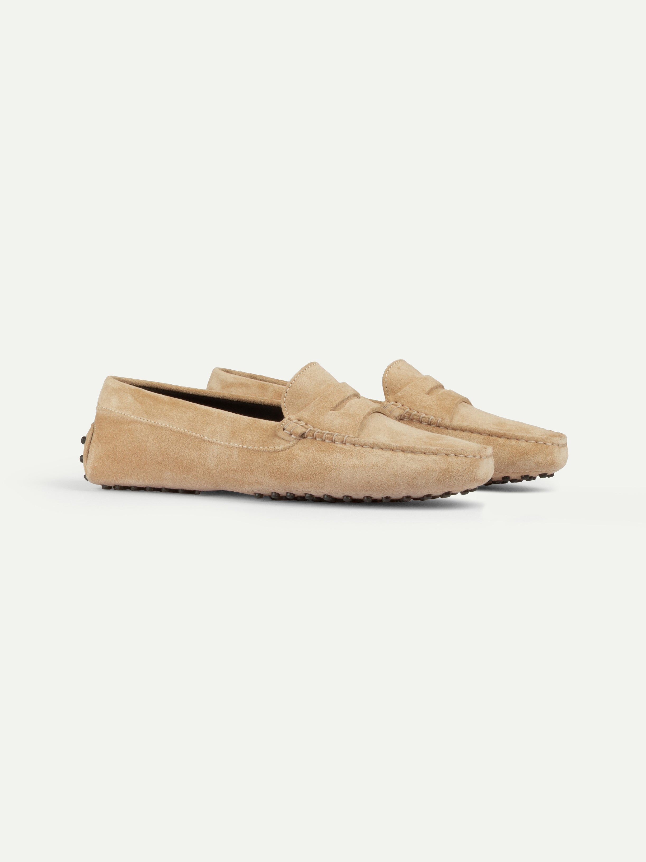 Dark Beige Suede Driving Shoes