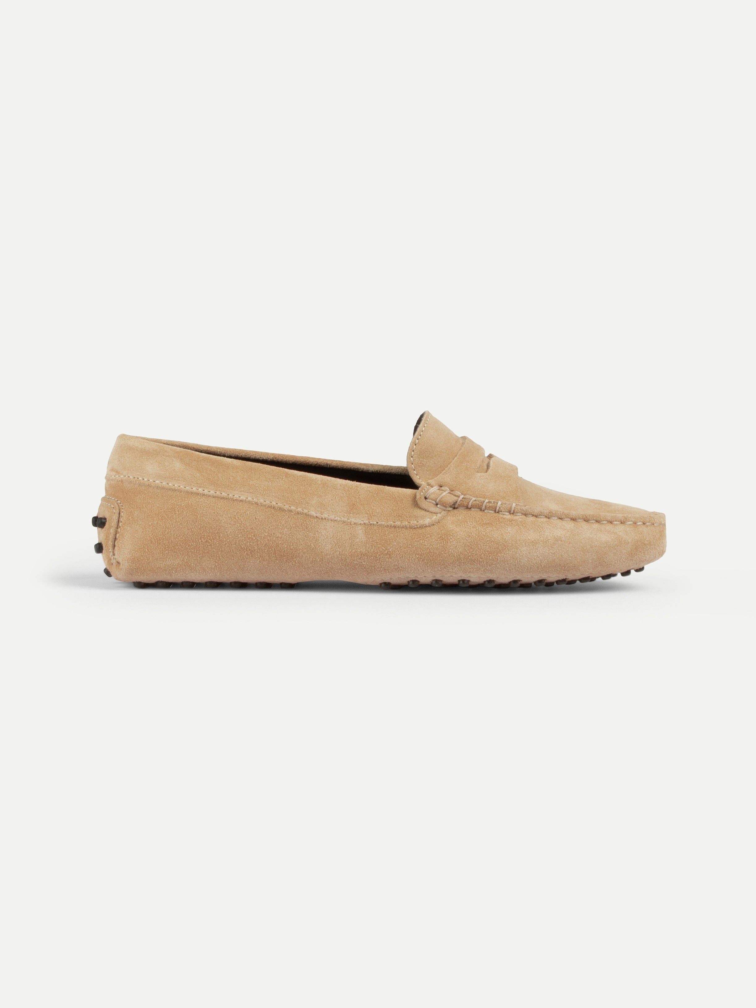 Dark Beige Suede Driving Shoes