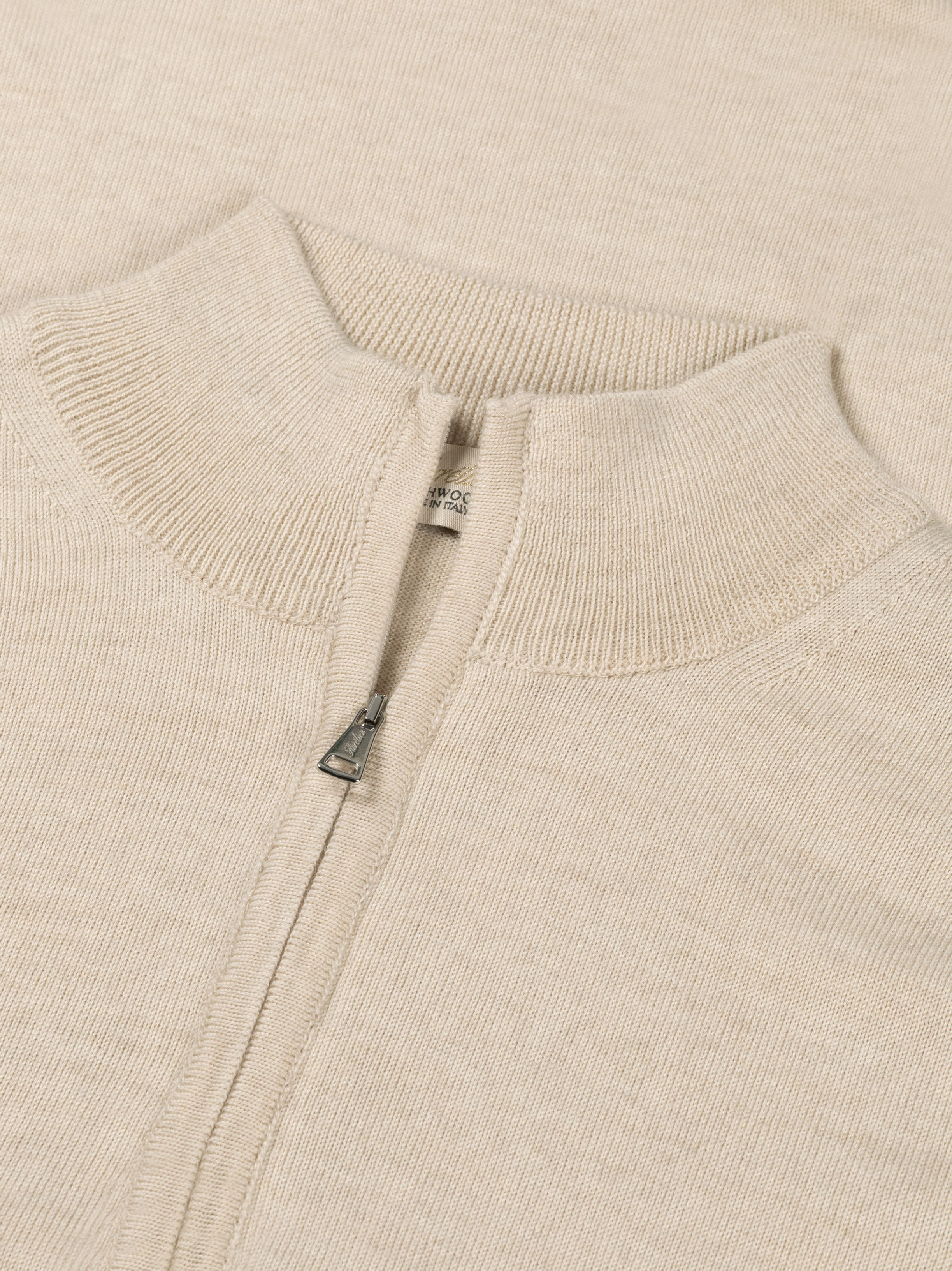 Extrafine Merino Zipper Vest Light Beige