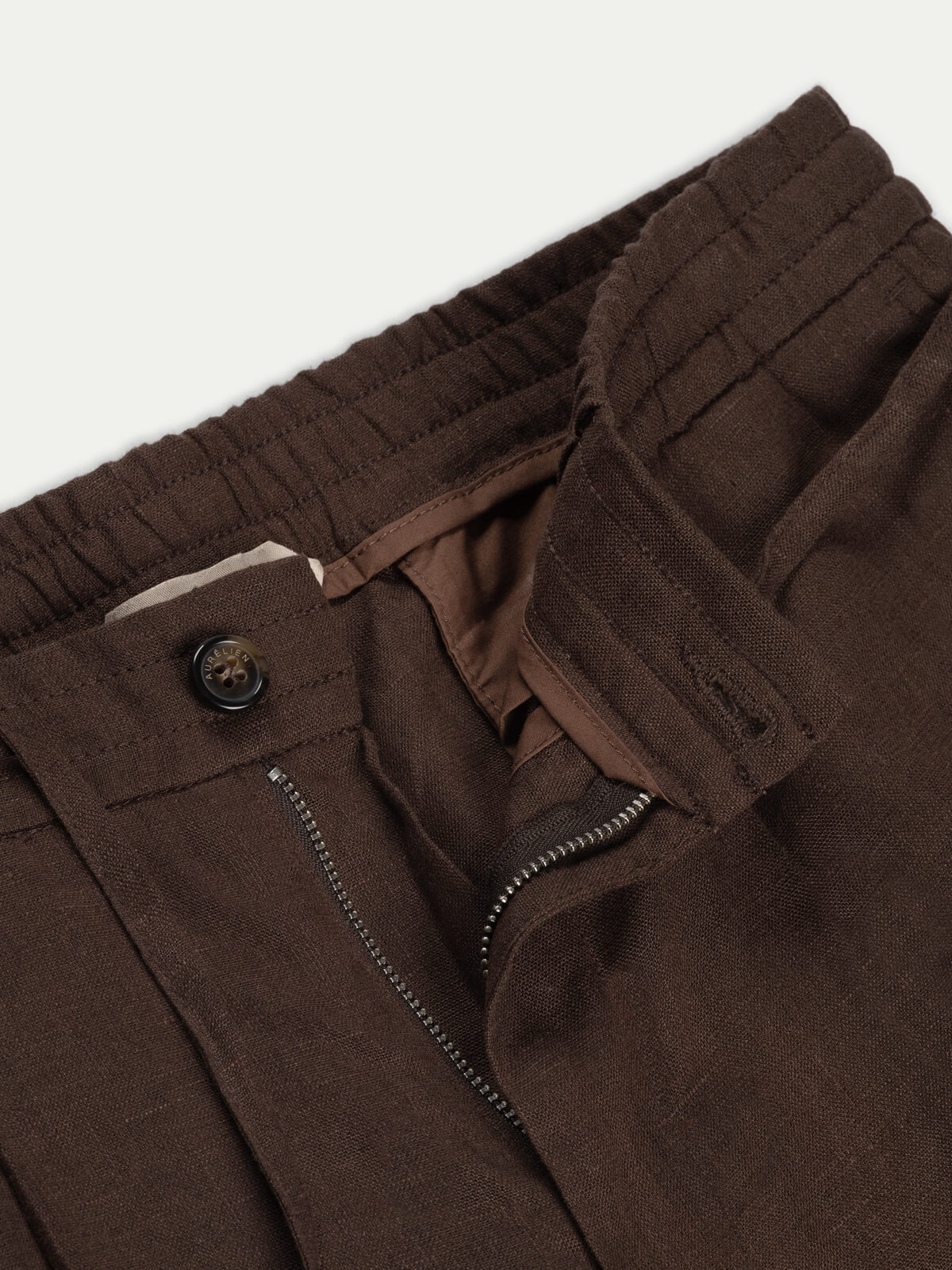 Chocolate Linen Seaside Trousers