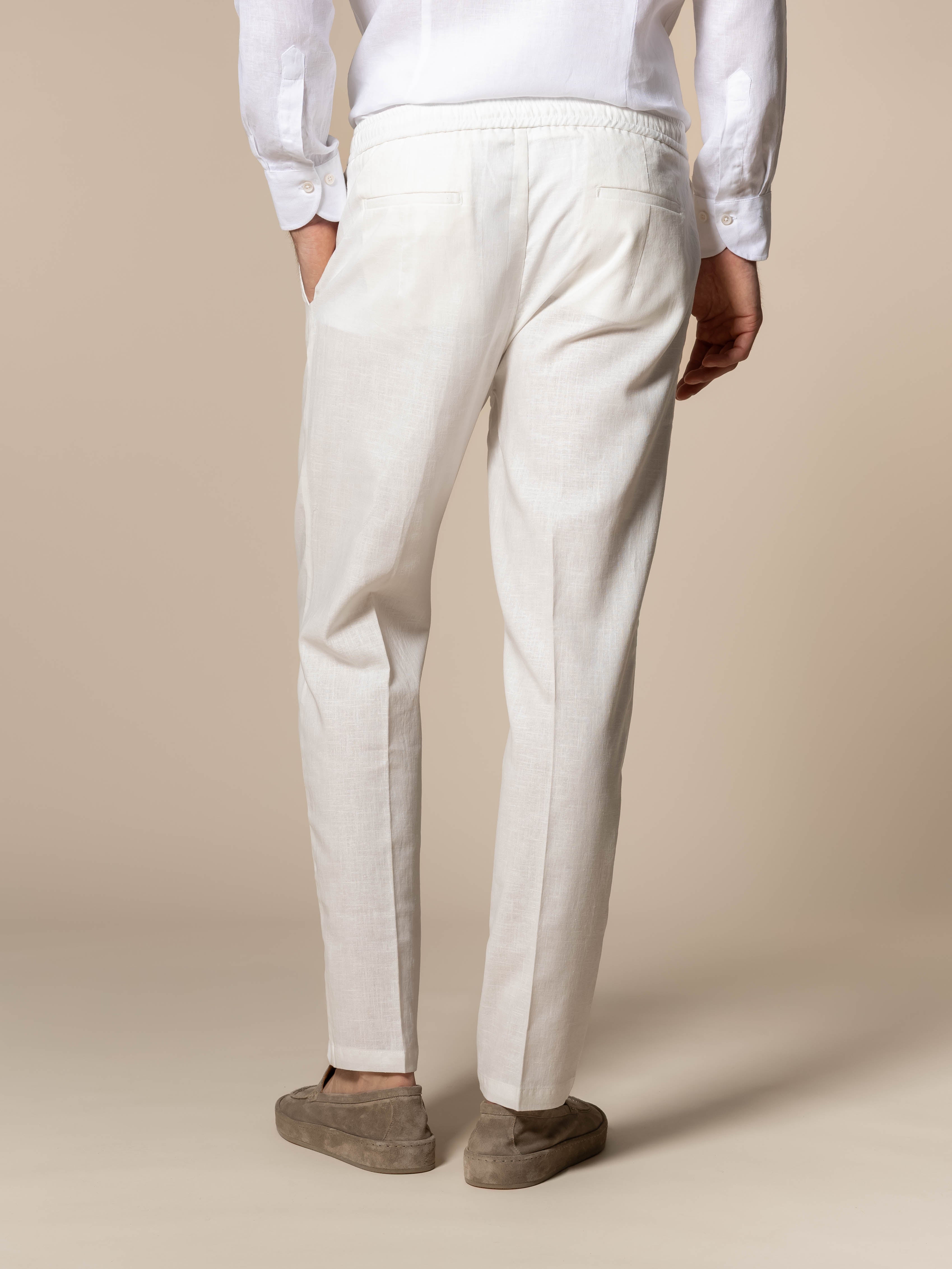 Ecru Linen Seaside Trousers