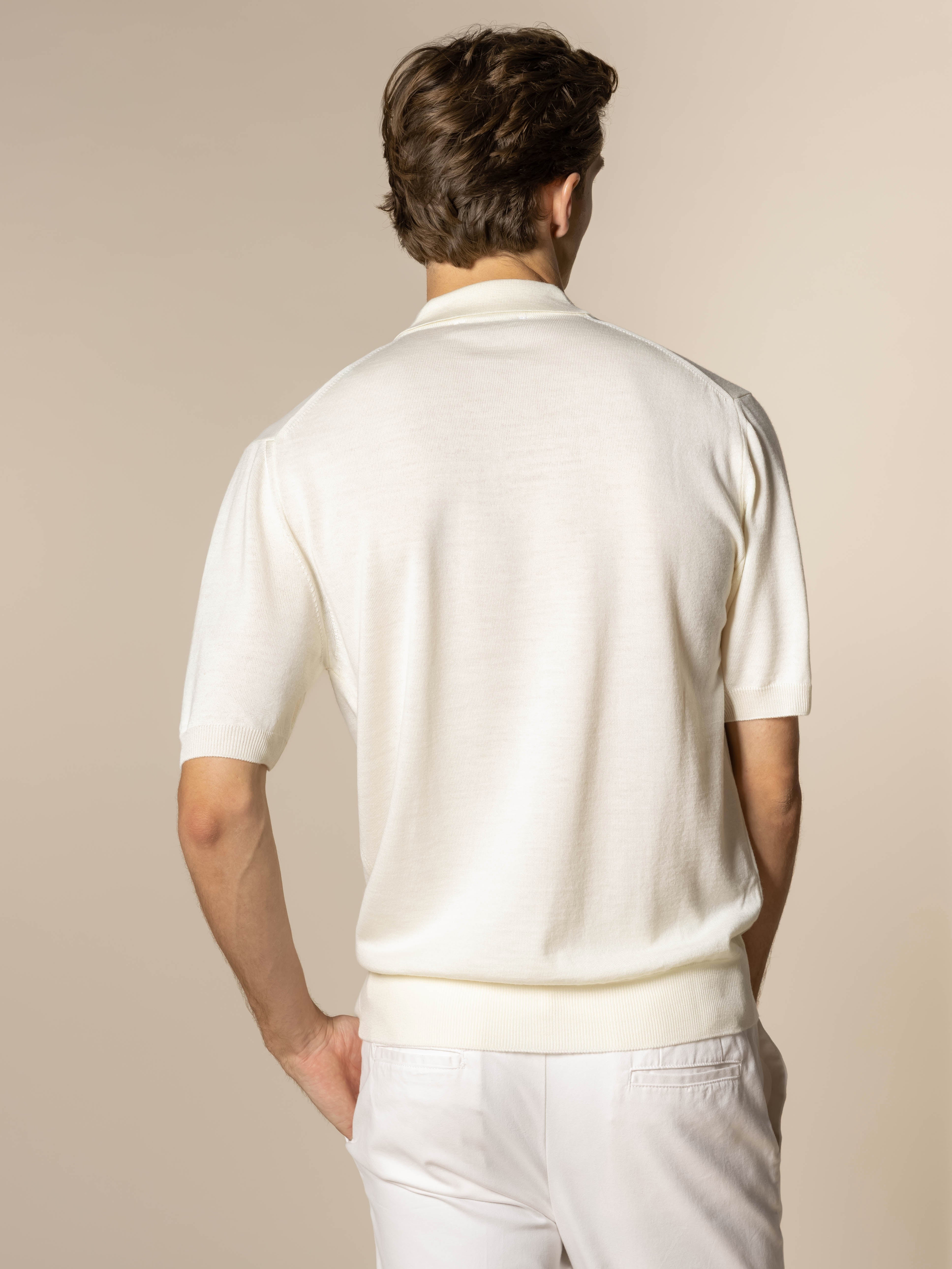 Shortsleeve Buttonless Polo Ivory