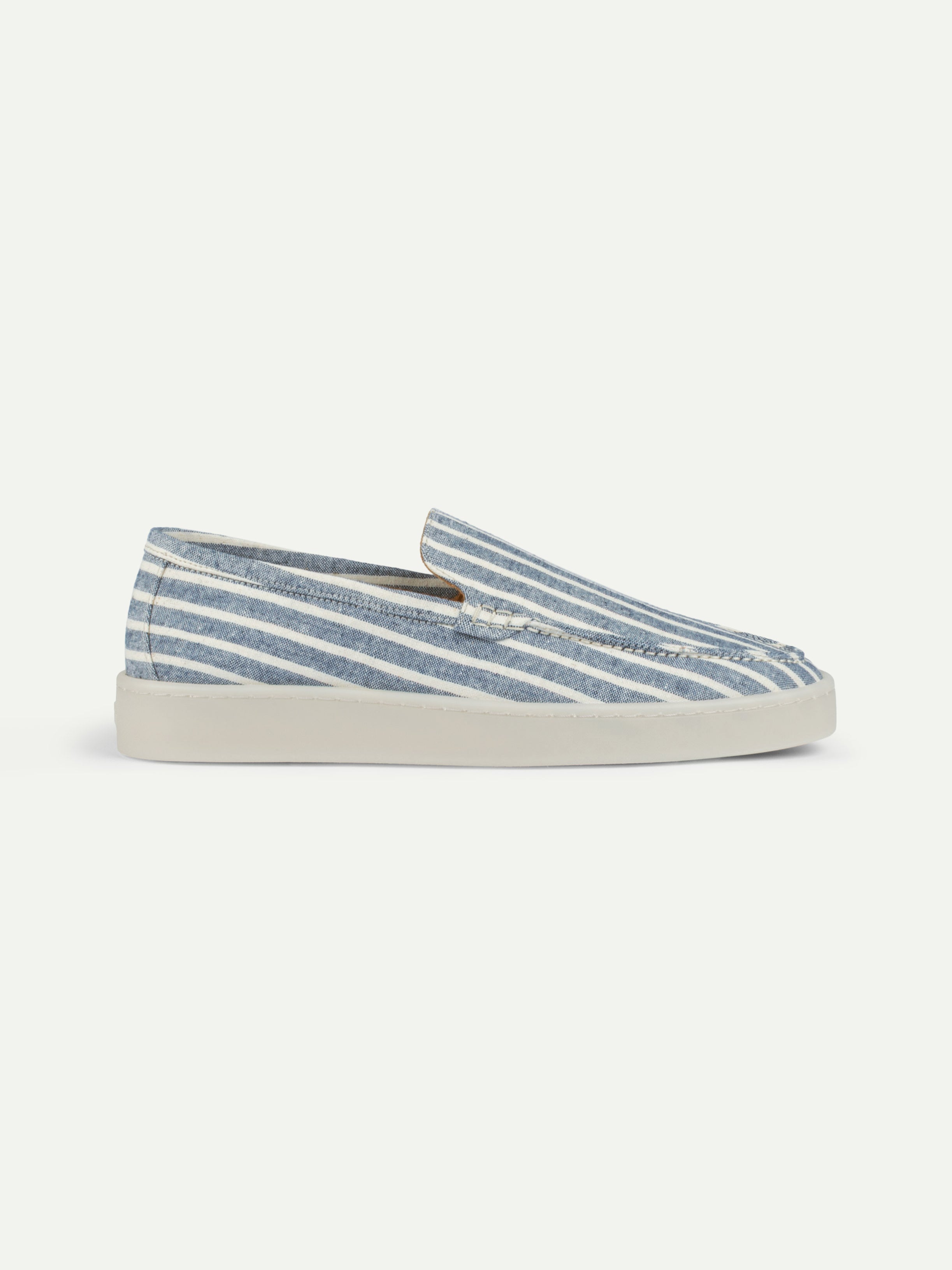 Navy Linen Striped Urban Loafer