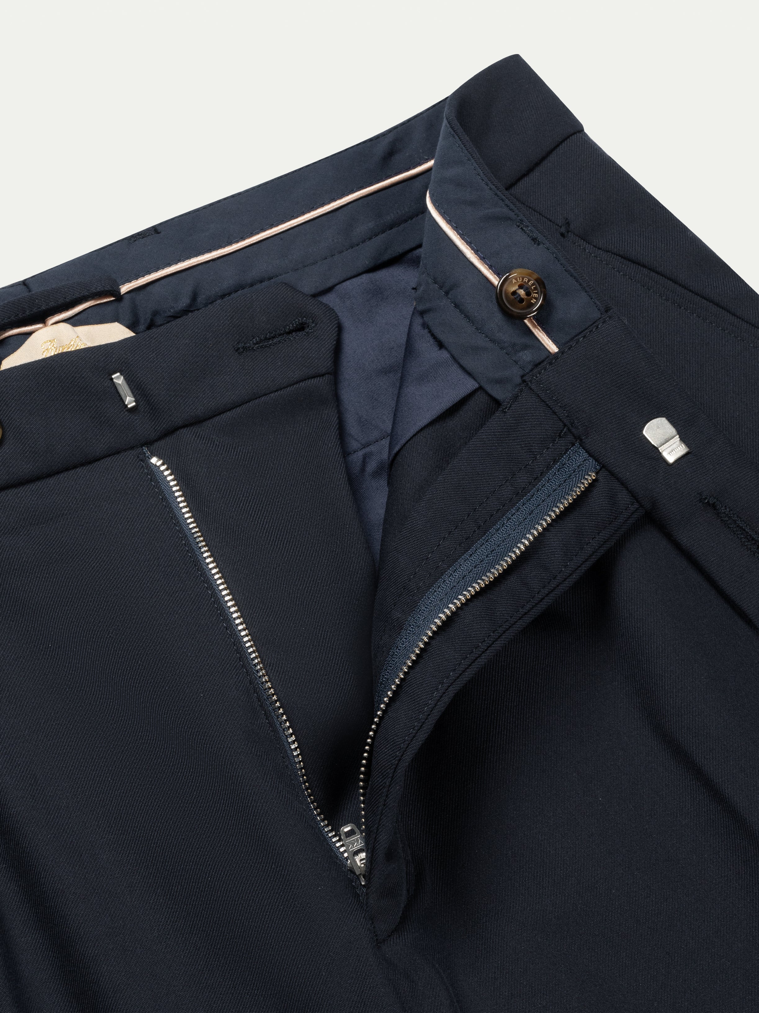 Navy Cotton Wool Voyager Trousers