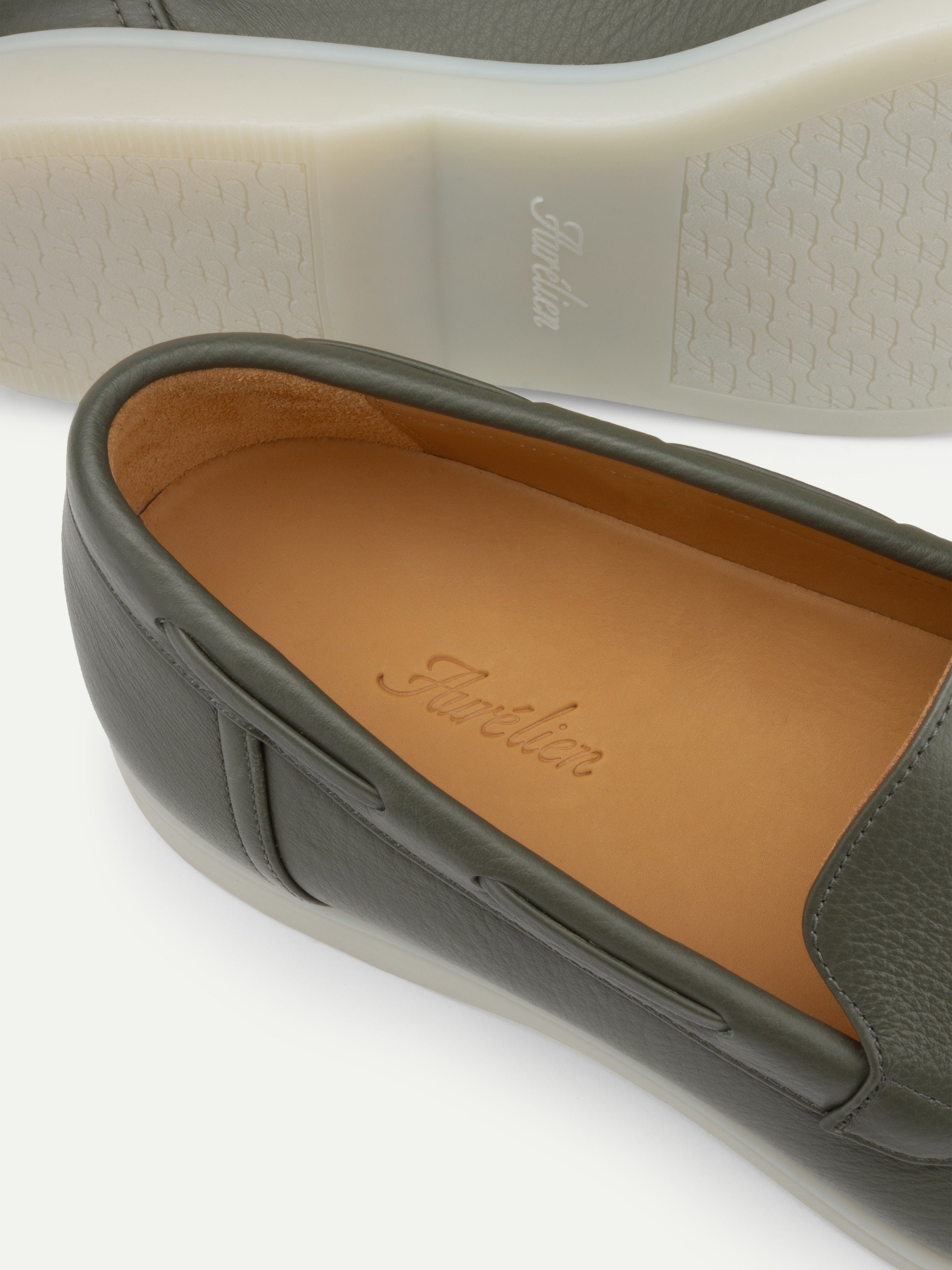 Classic Green Grain Yacht Loafers