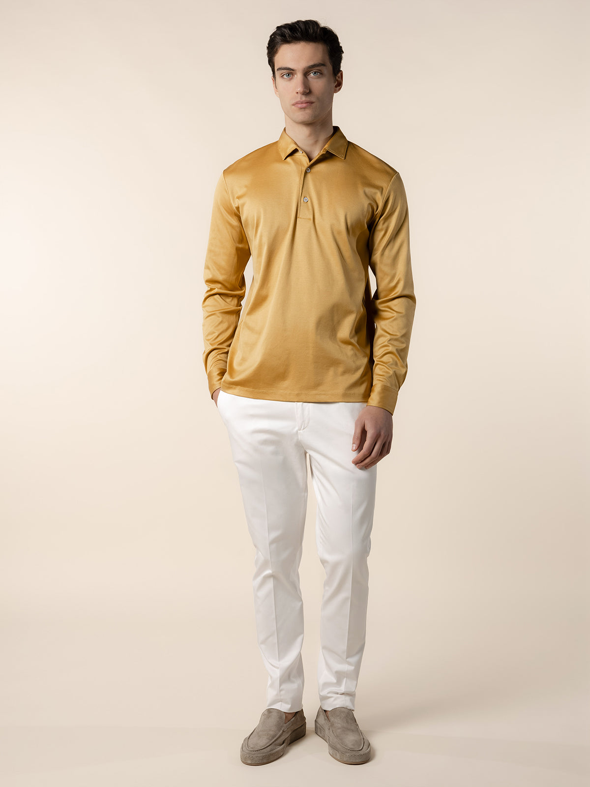 AUR1 Longsleeve Polo Saffron
