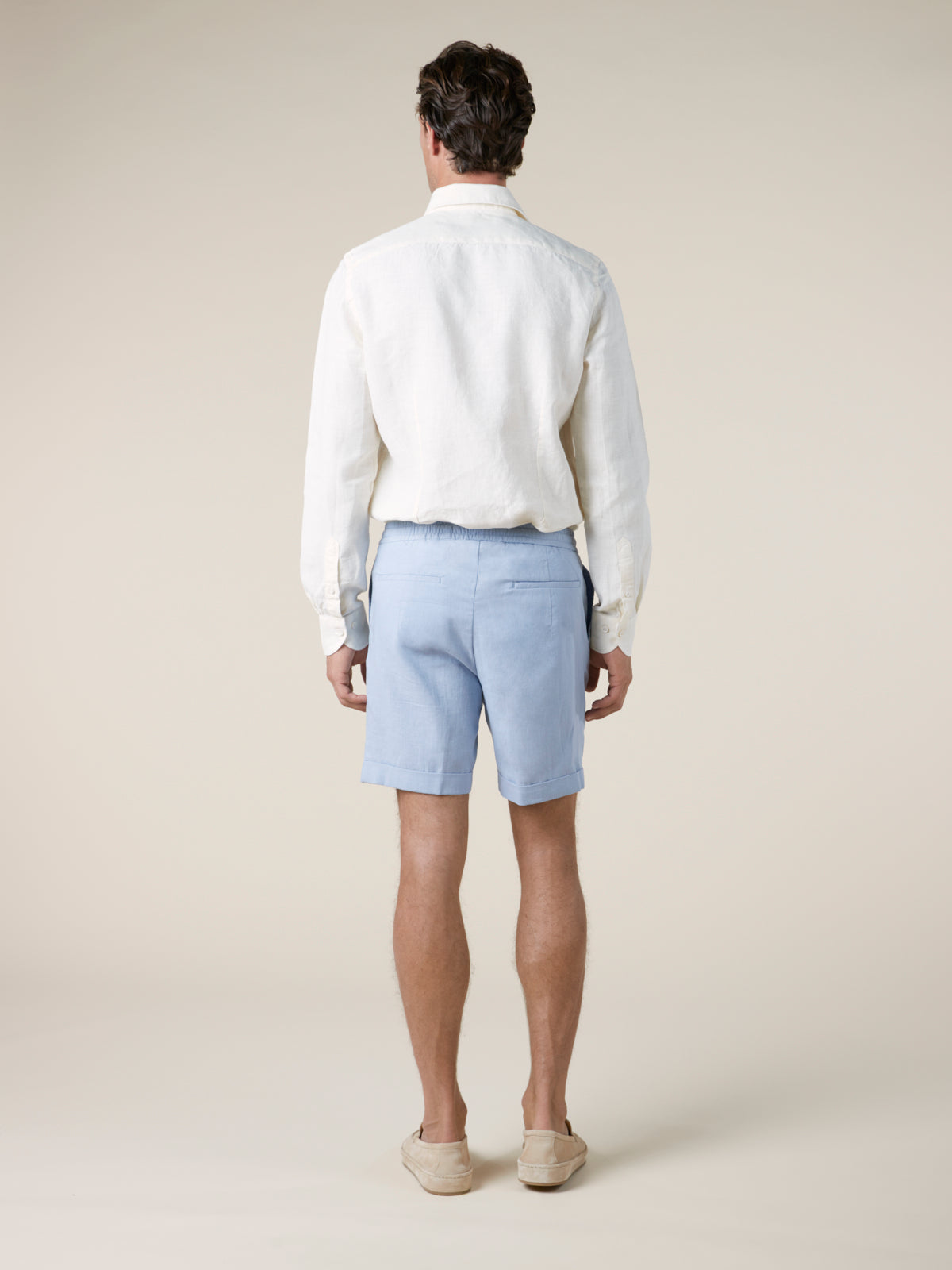 Light Blue Linen Seaside Shorts