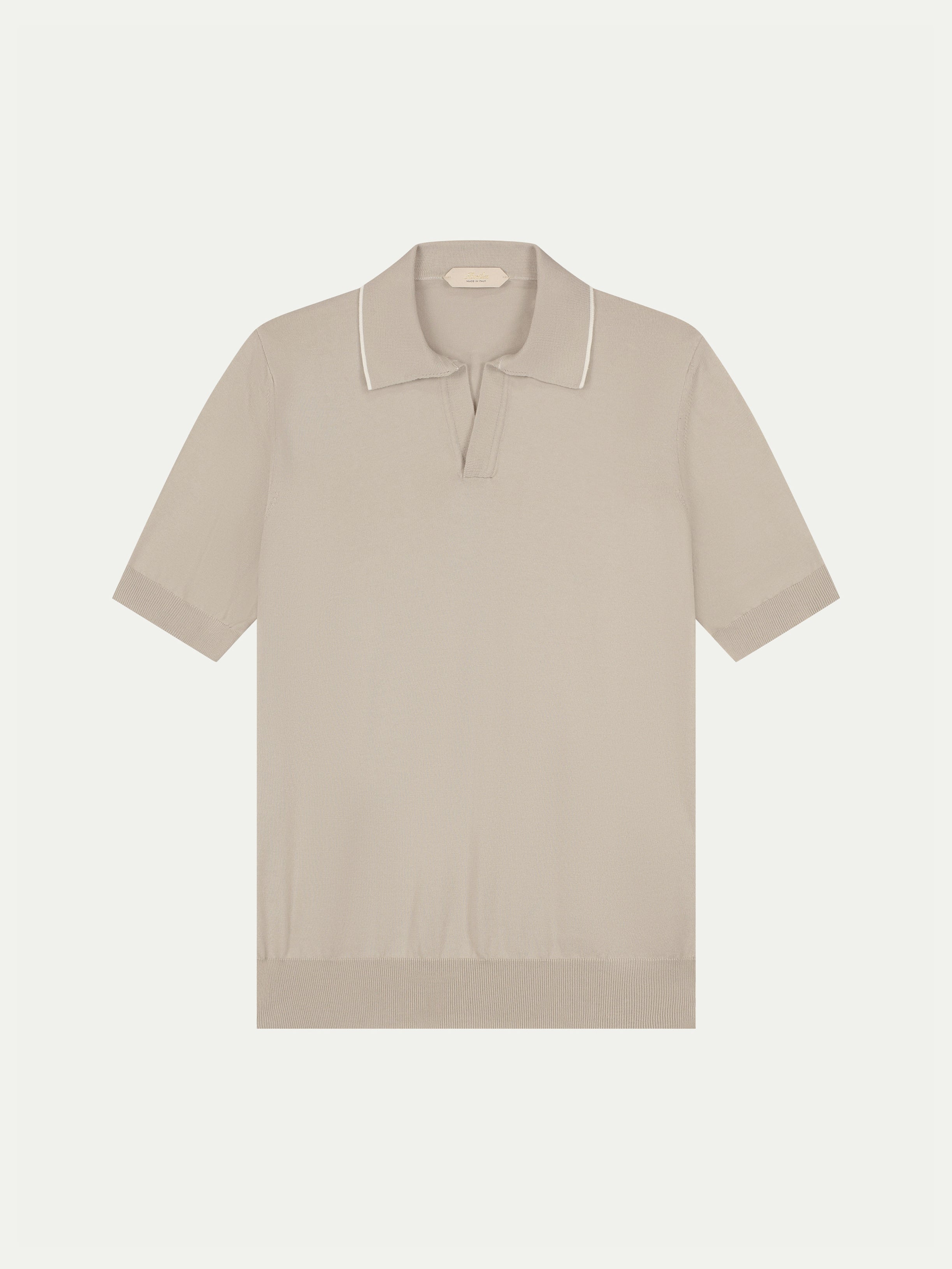 Shortsleeve Buttonless Polo Greige