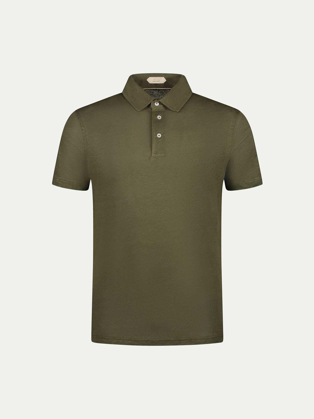 Olive Linen Polo Shirt