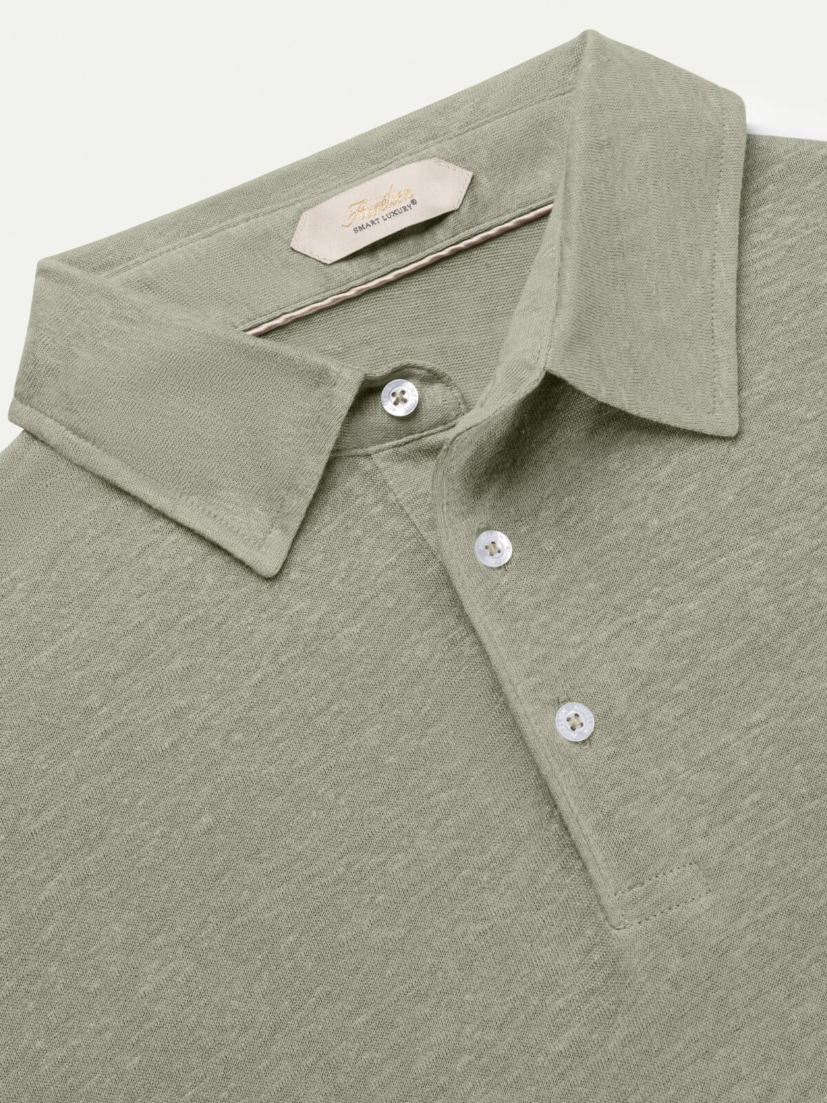 Pistache Linen Polo Shirt