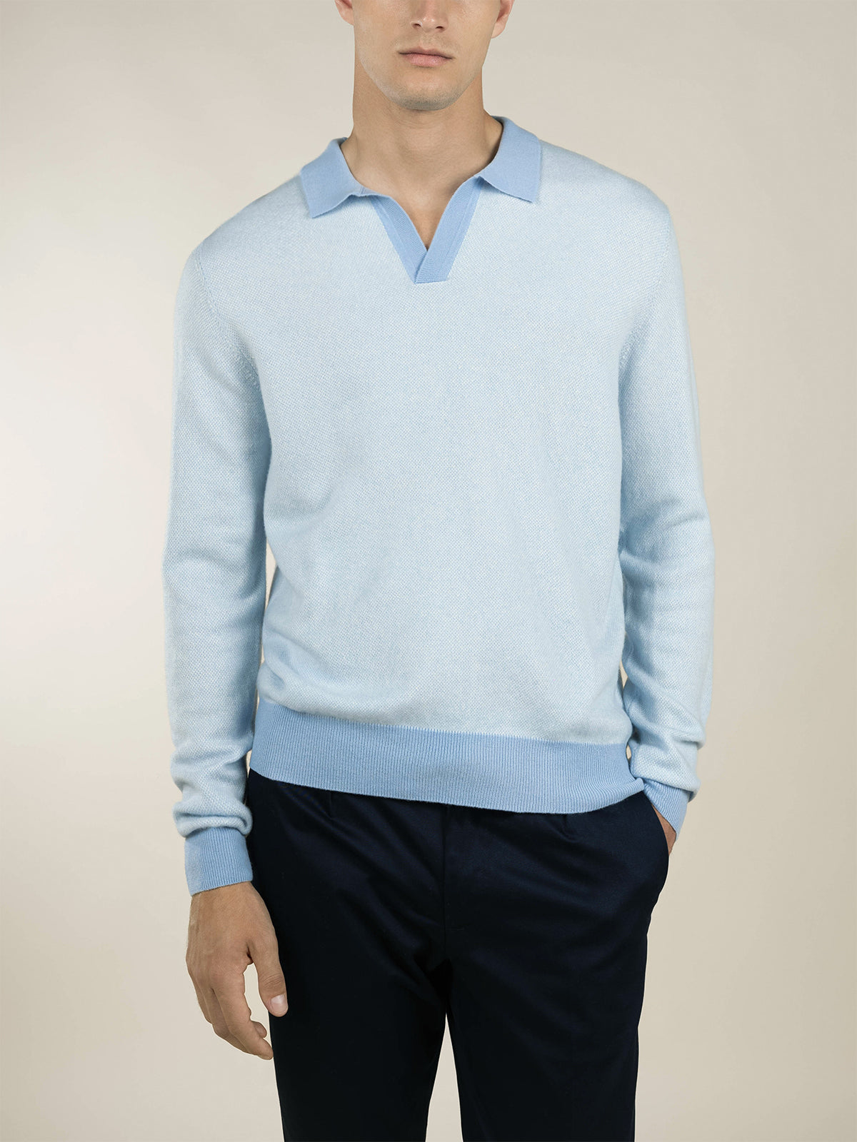 Light Blue Jaquard Polo
