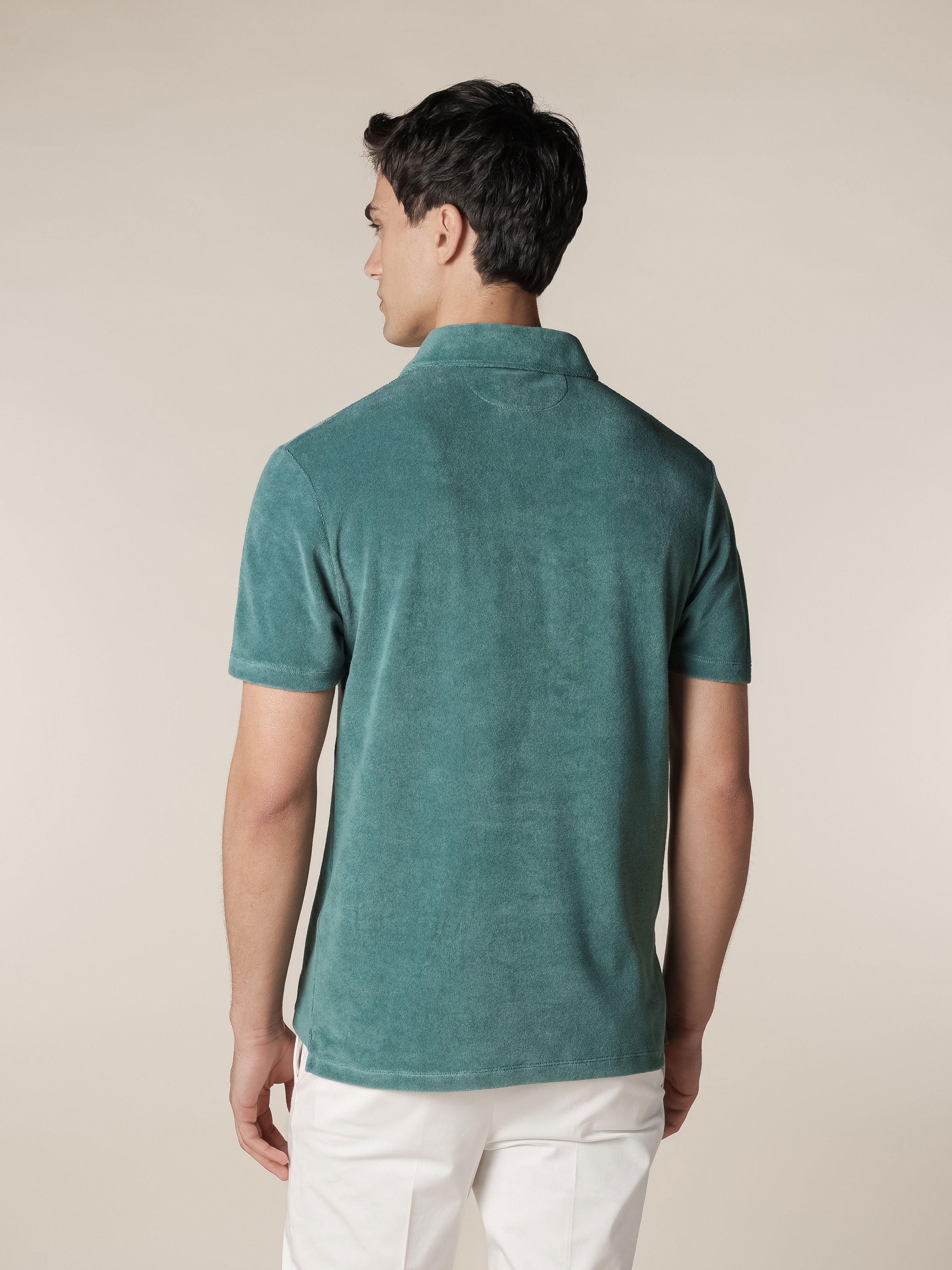 Emerald Terry Towelling Polo Shirt