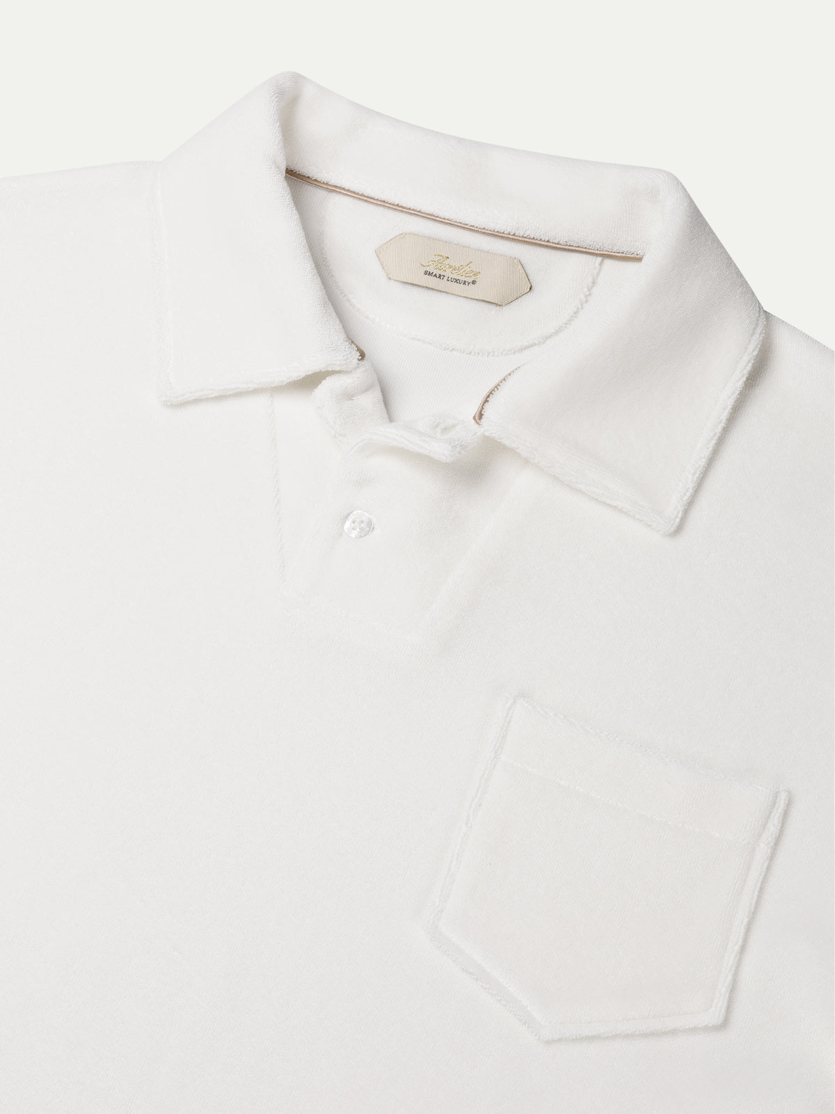 White Terry Towelling Polo Shirt