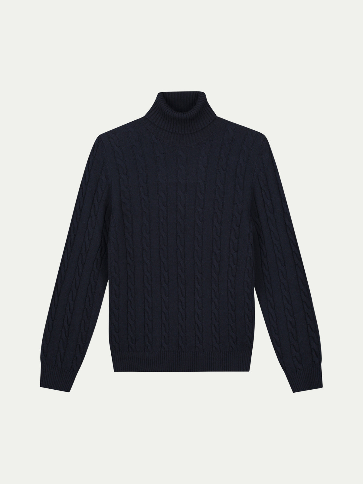 Dolcevita Cable Knit Sweater Navy Aurelien