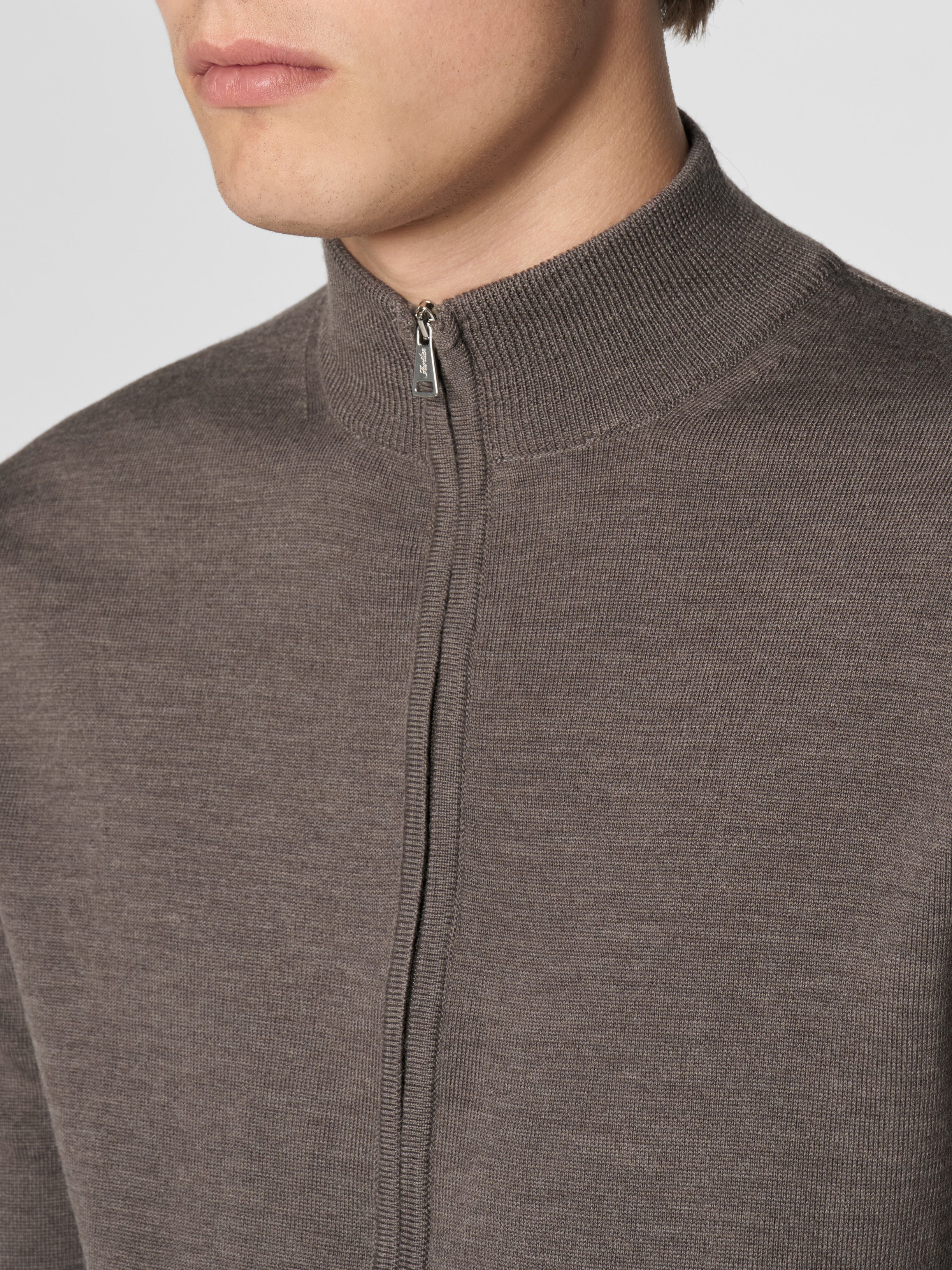 Extrafine Merino Zipper Vest Ash Grey