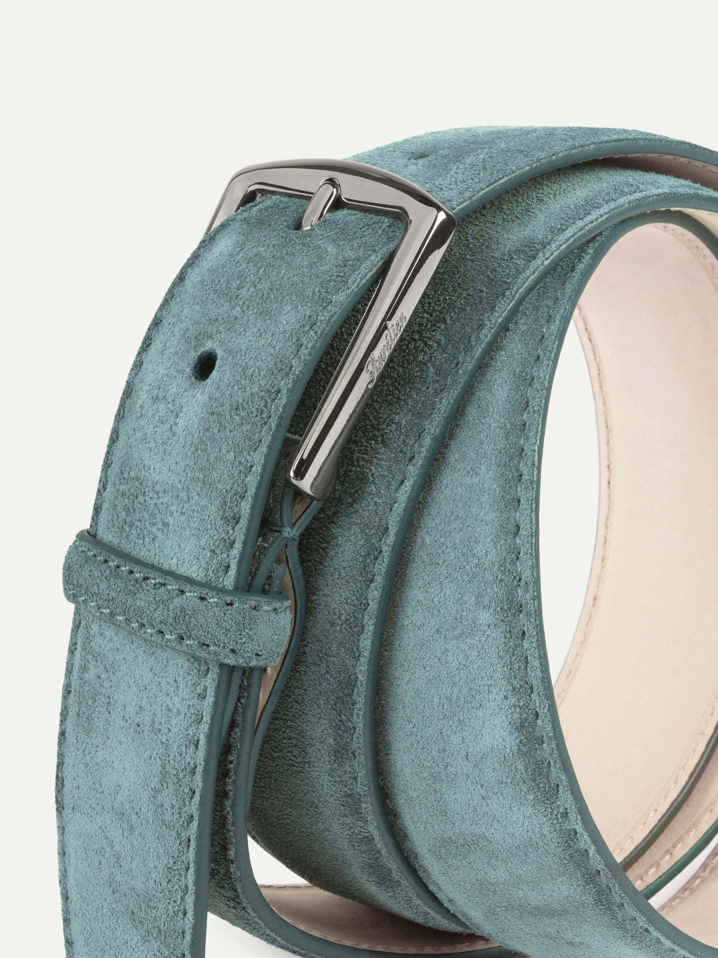 Sea Green Suede Leather Belt