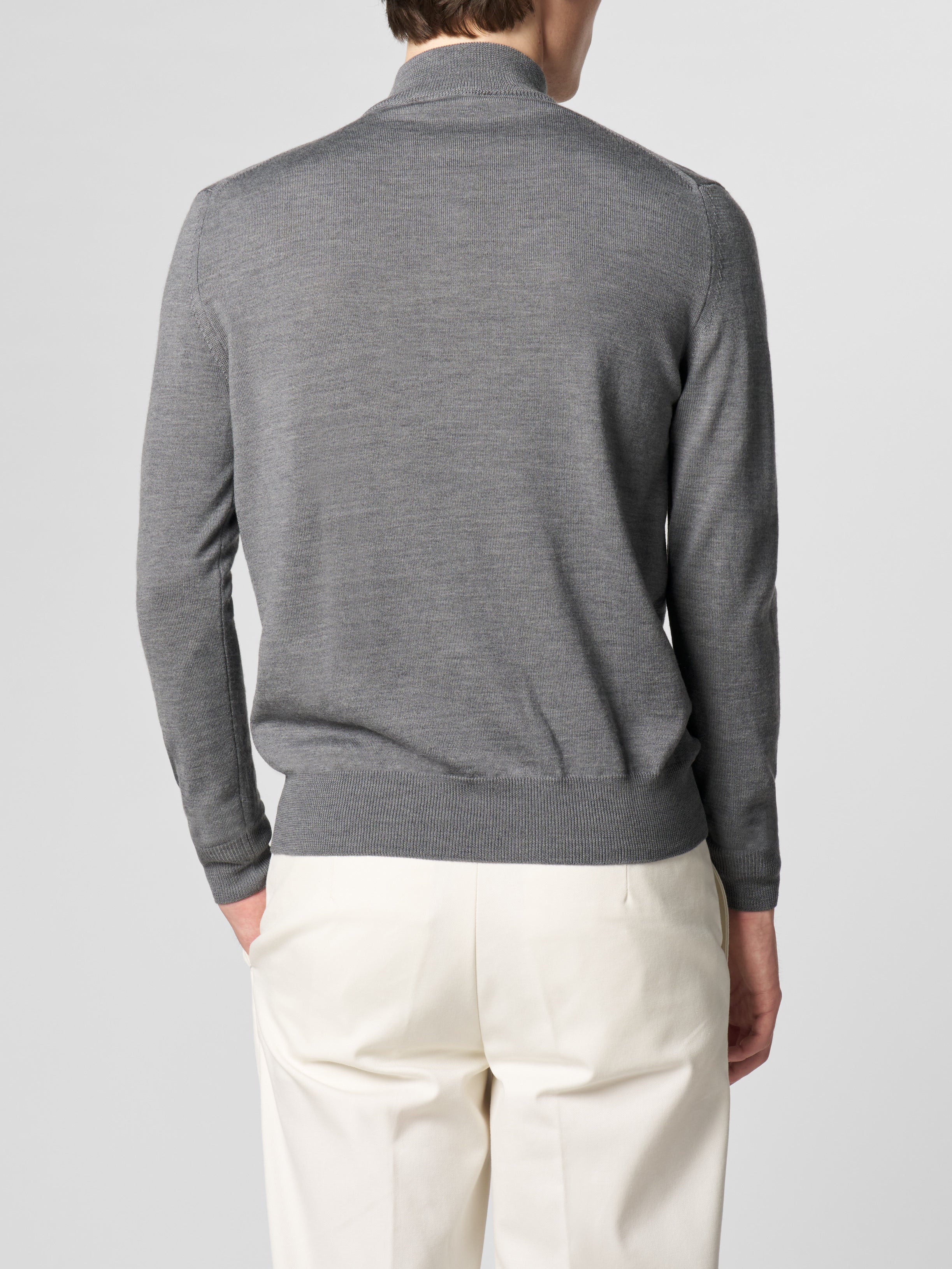 Extrafine Merino Zipper Sweater Dark Grey