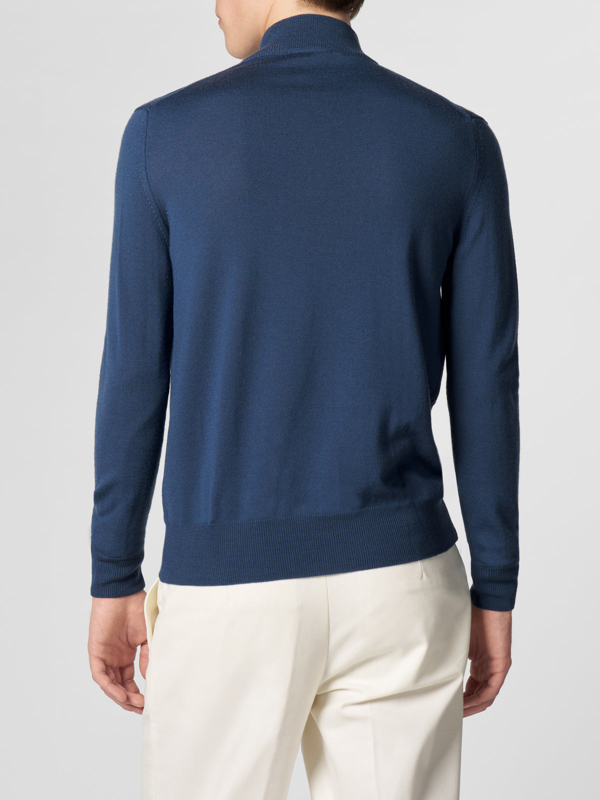 Extrafine Merino Zipper Sweater Sargasso Blue