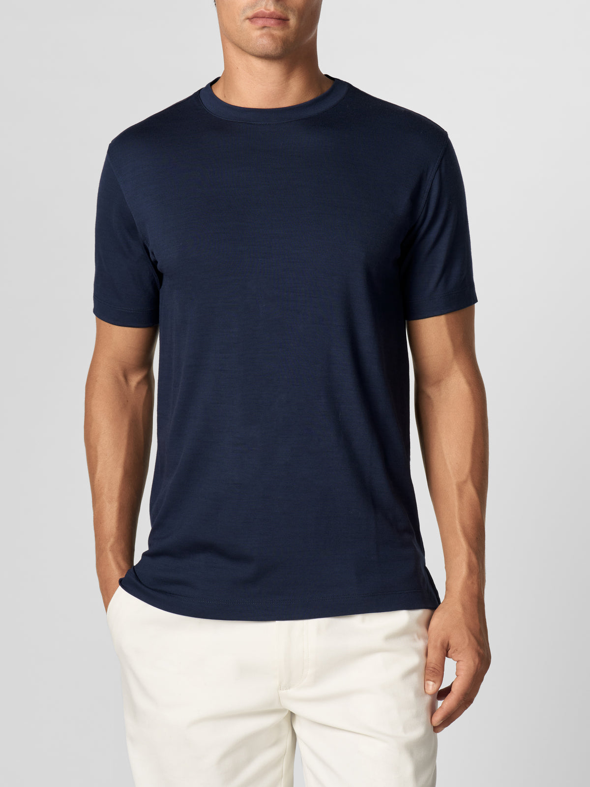 Navy 120s Wool T-Shirt