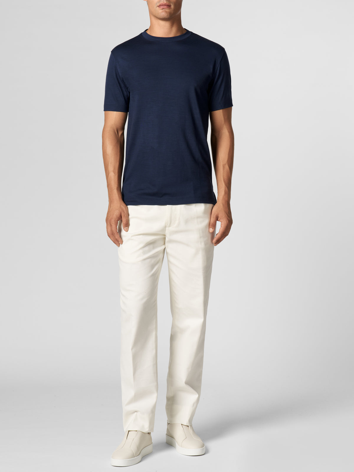 Navy 120s Wool T-Shirt